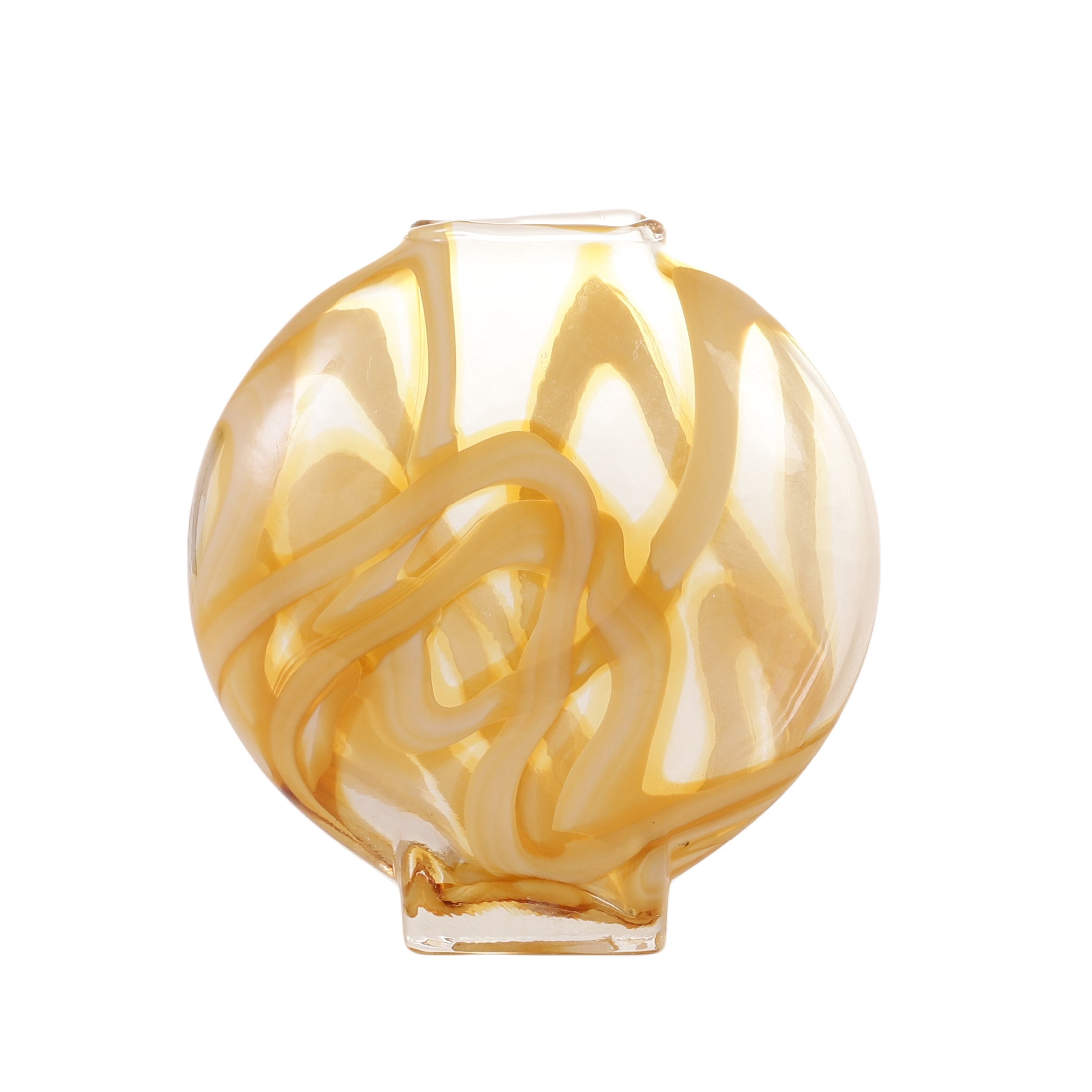 Ribbon Swirl Amber Glass Vase (Single)