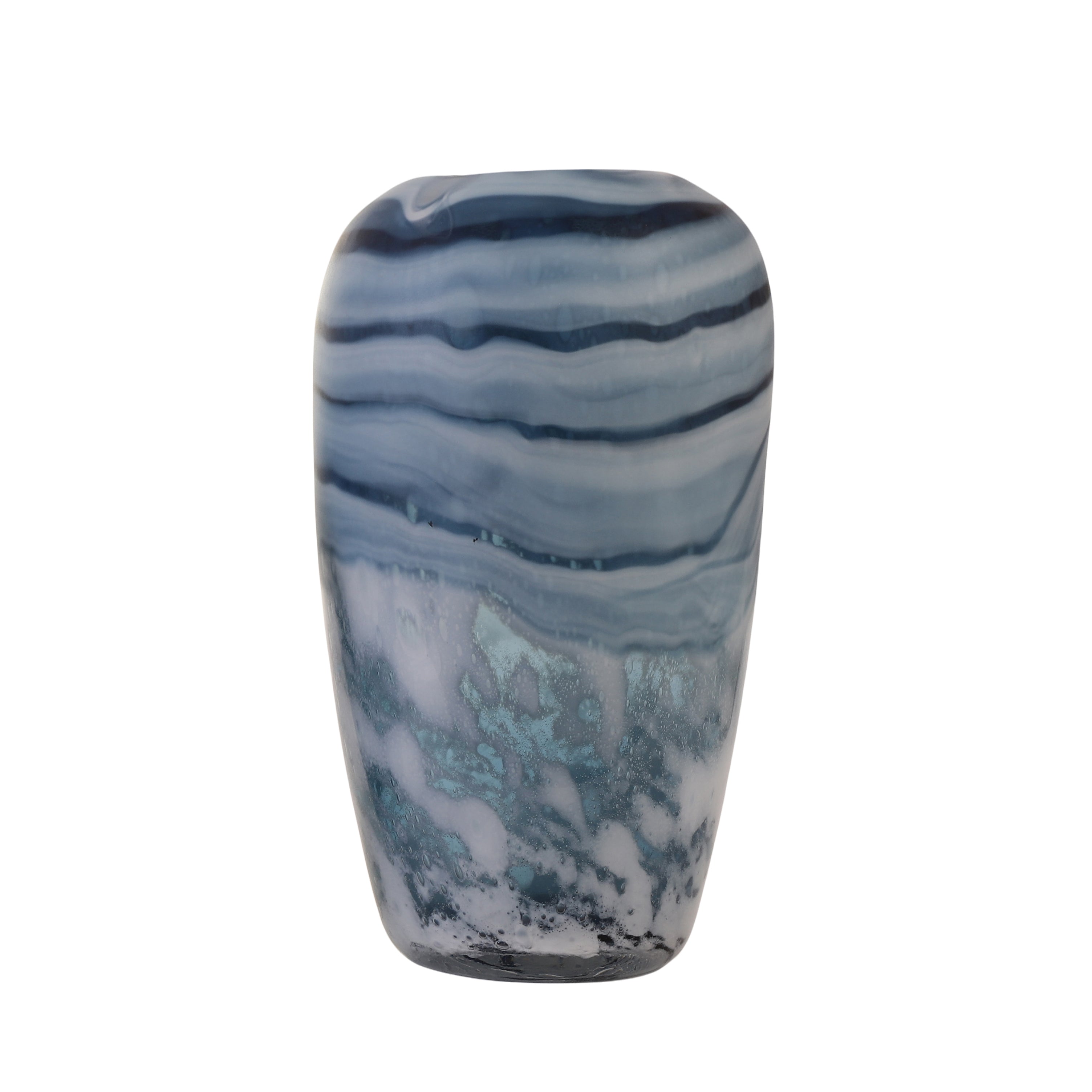 Swirl Marble Blue Ombre Glass Vase (Single)
