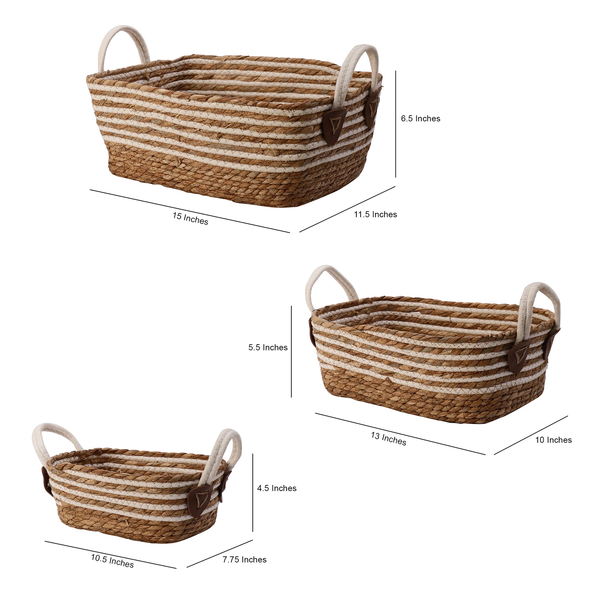 Coastal Weave Storage Organizers (Set of 3)