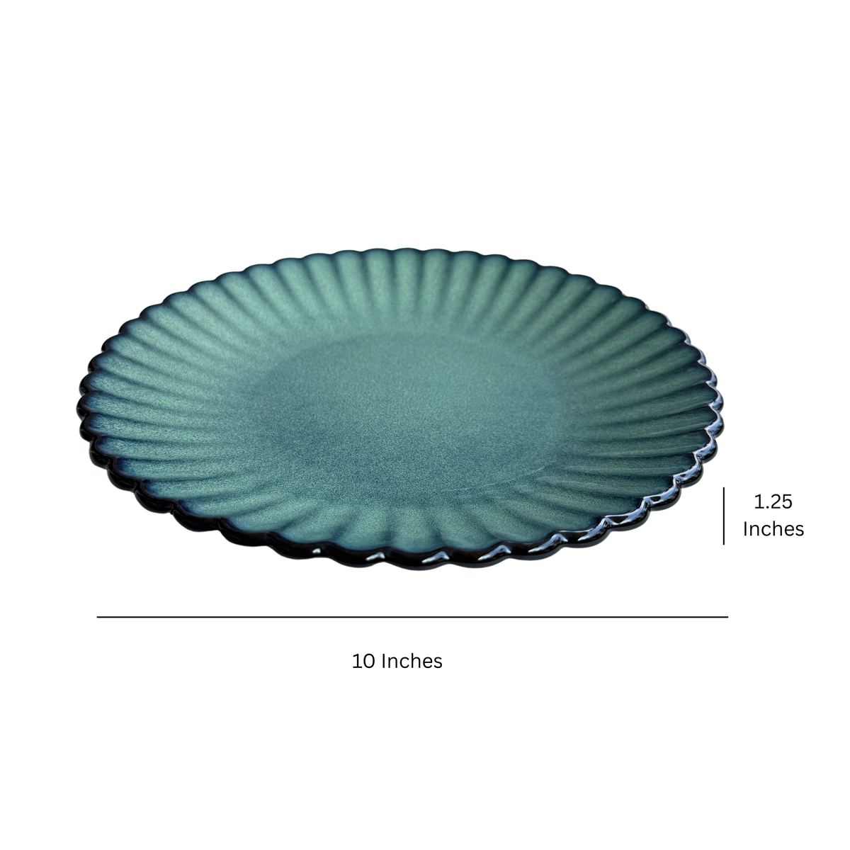 Jade Lagoon Scalloped Dinner Plate