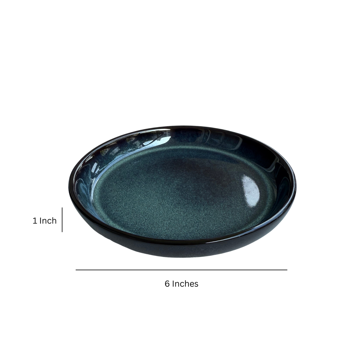 Jade Lagoon Ceramic Snack Plate (Set of 4)
