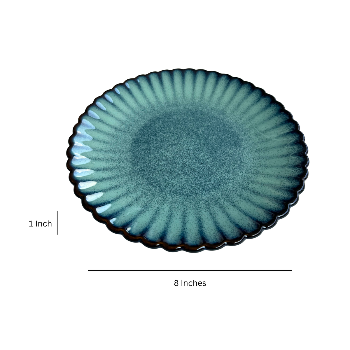 Jade Lagoon Scalloped Quarter Plate (Set of 2)