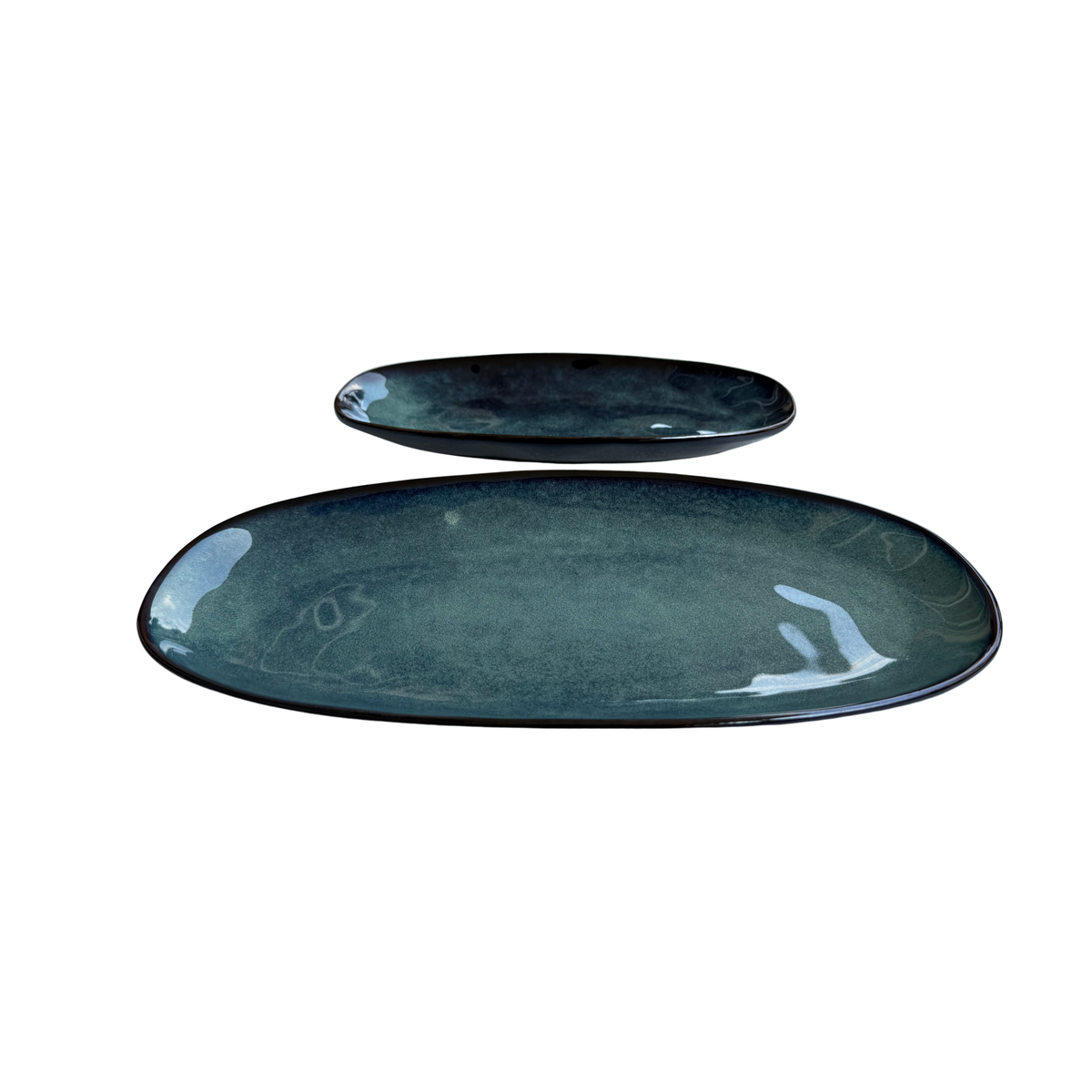 Tidal Drift Ceramic Oval Platter