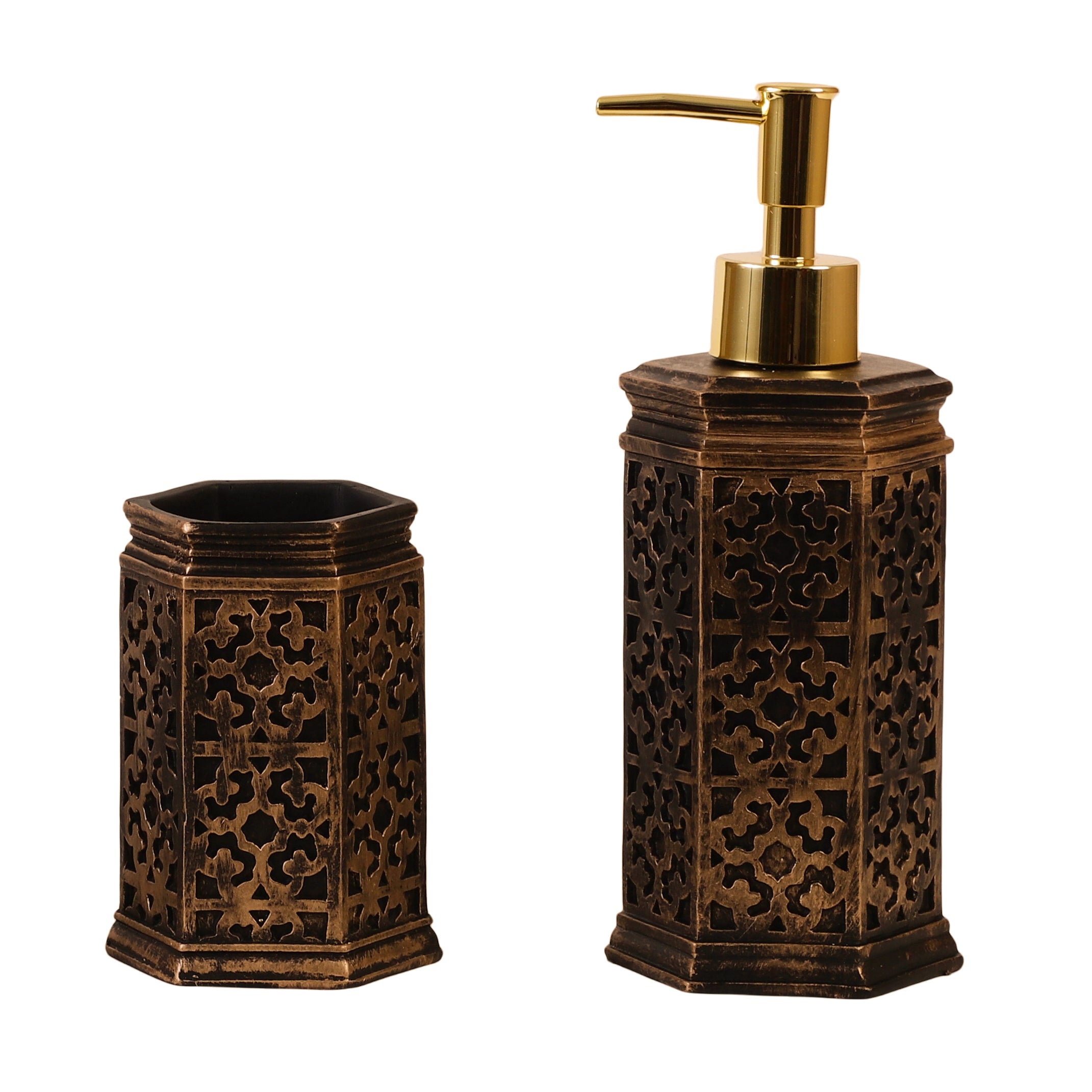 Art Deco 4 Piece Bath Set (Black/Bronze)