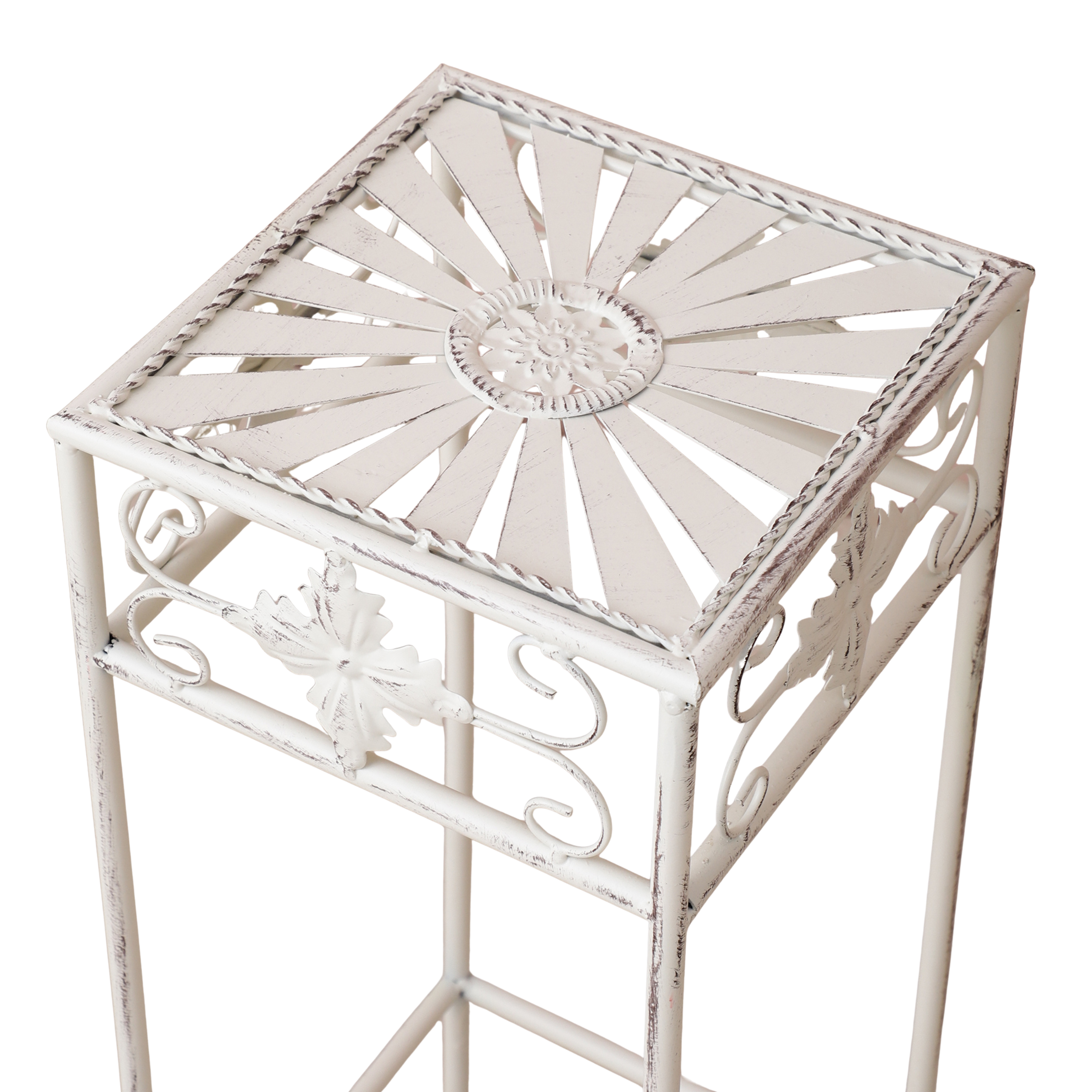 White Spokes Pattern Outdoor Tables (Set of 3)