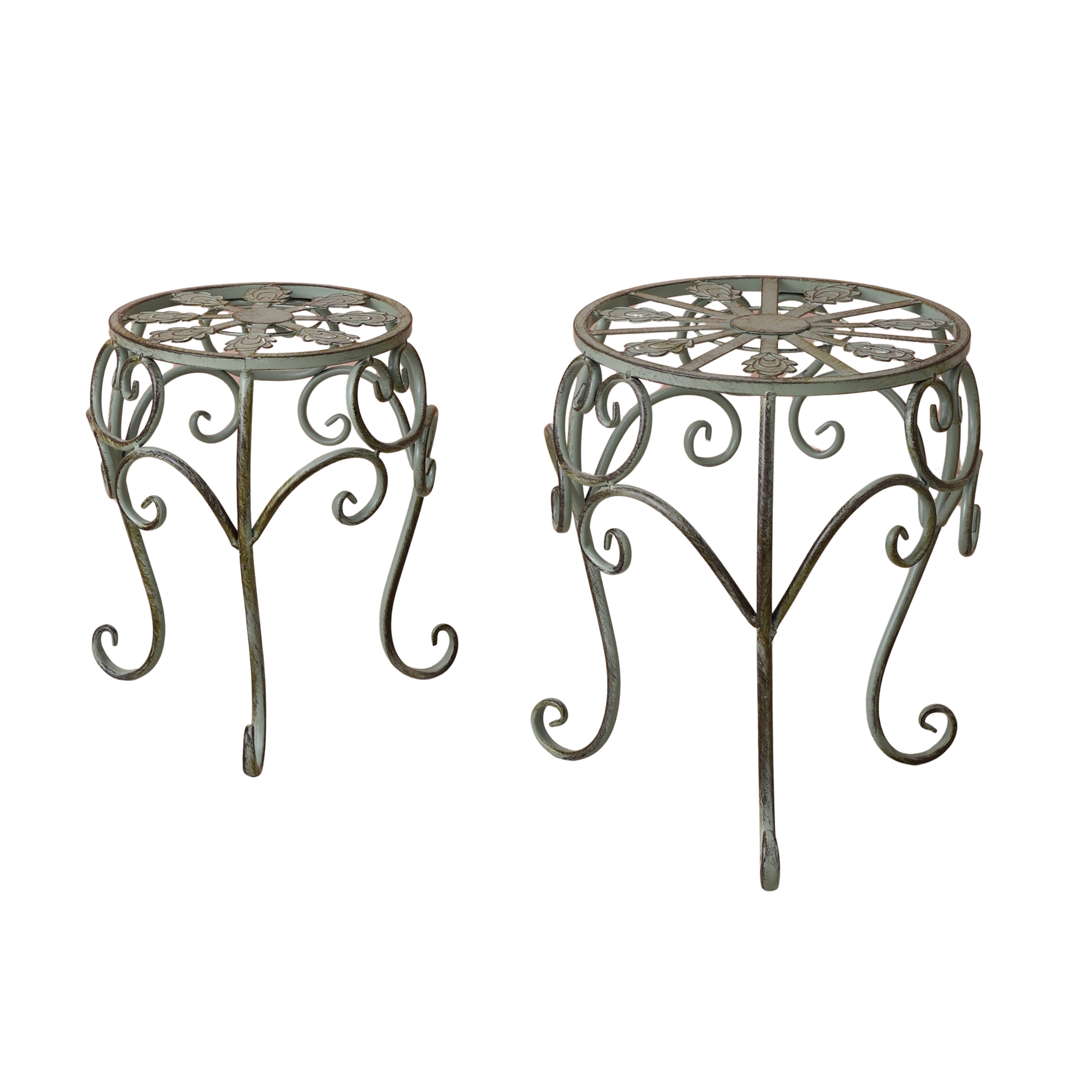 Olive Garden Round Decorative Short Tables (Set of 2)