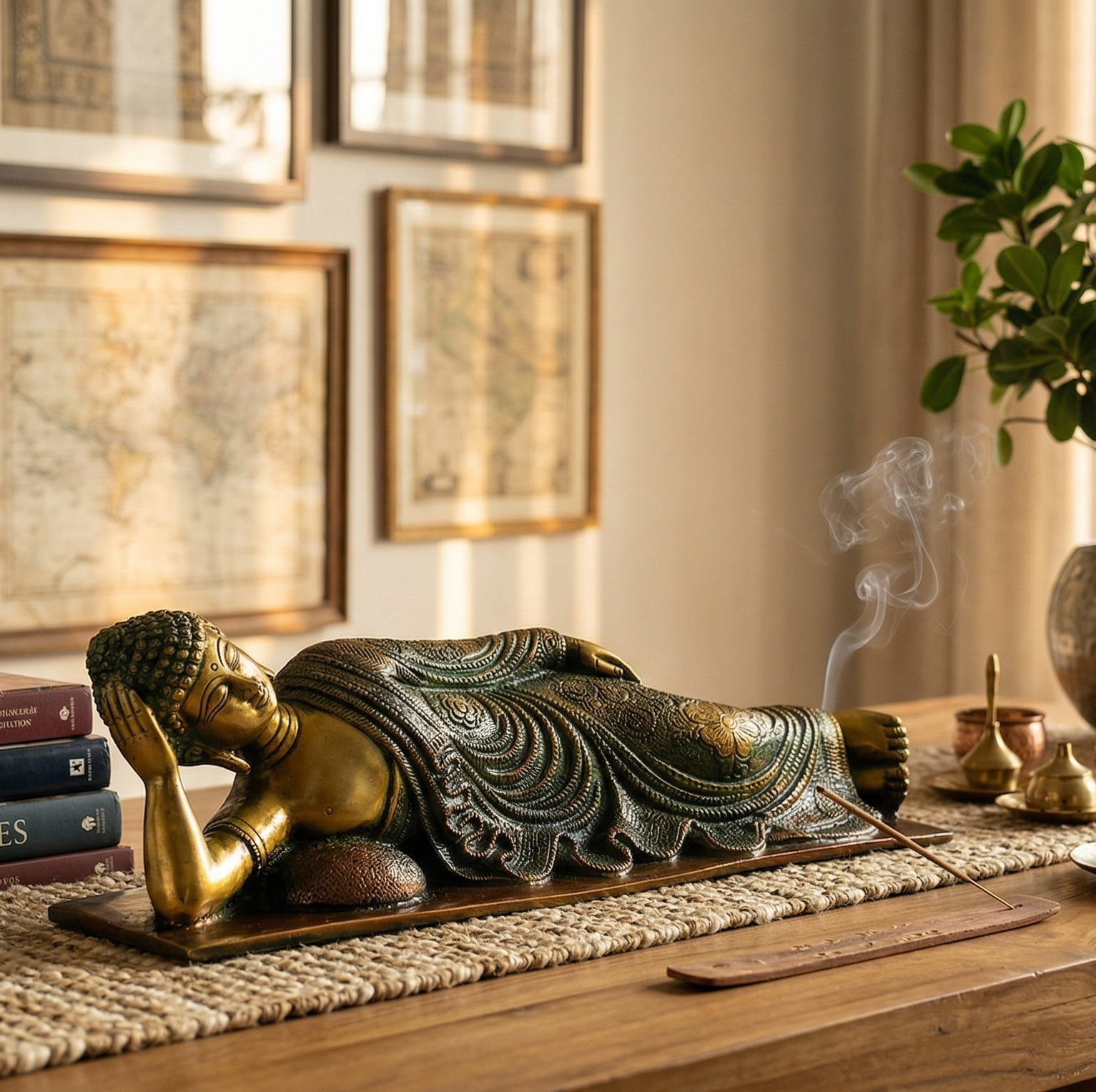 Brass Reclining Buddha