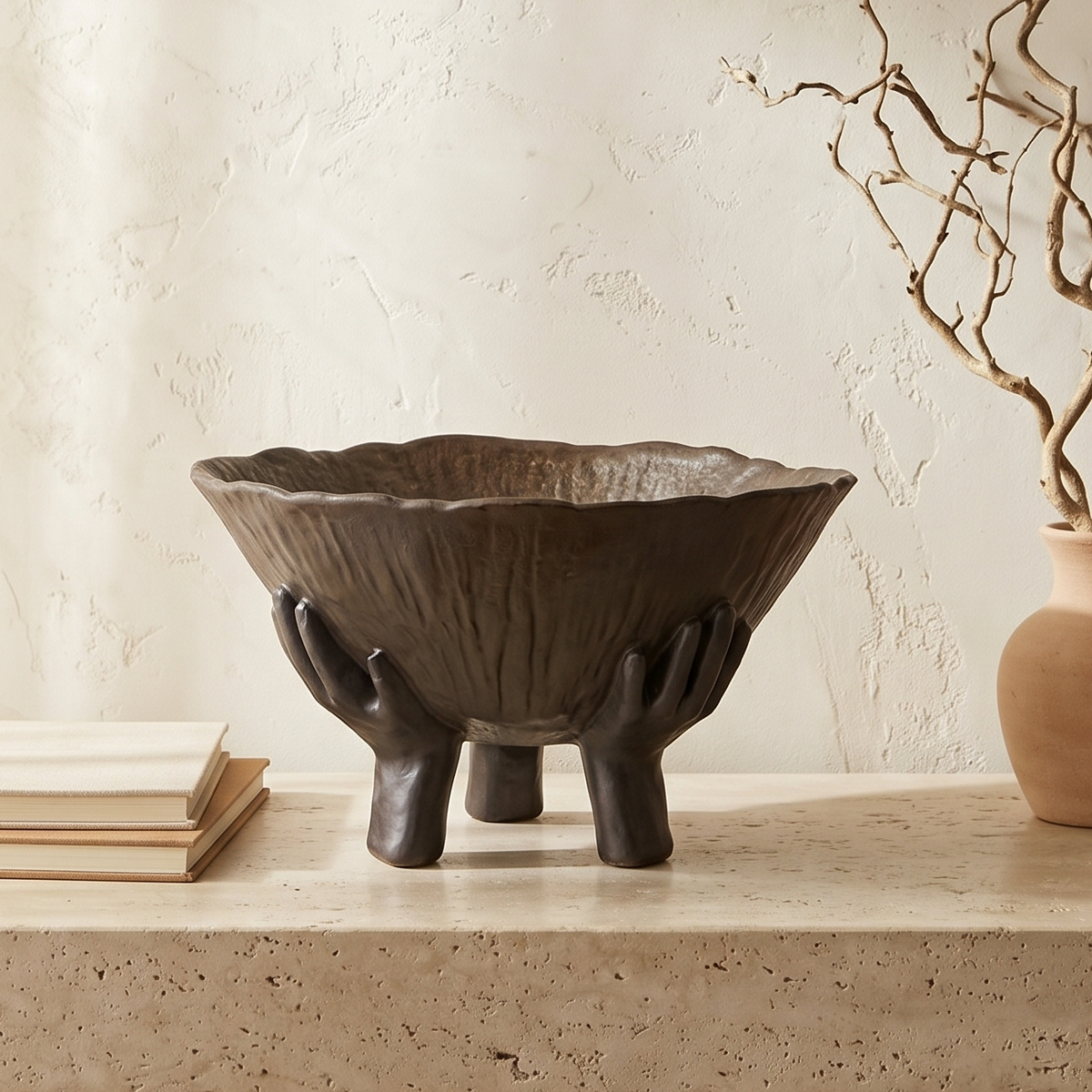 Bronze Tripod Decor Bowl
