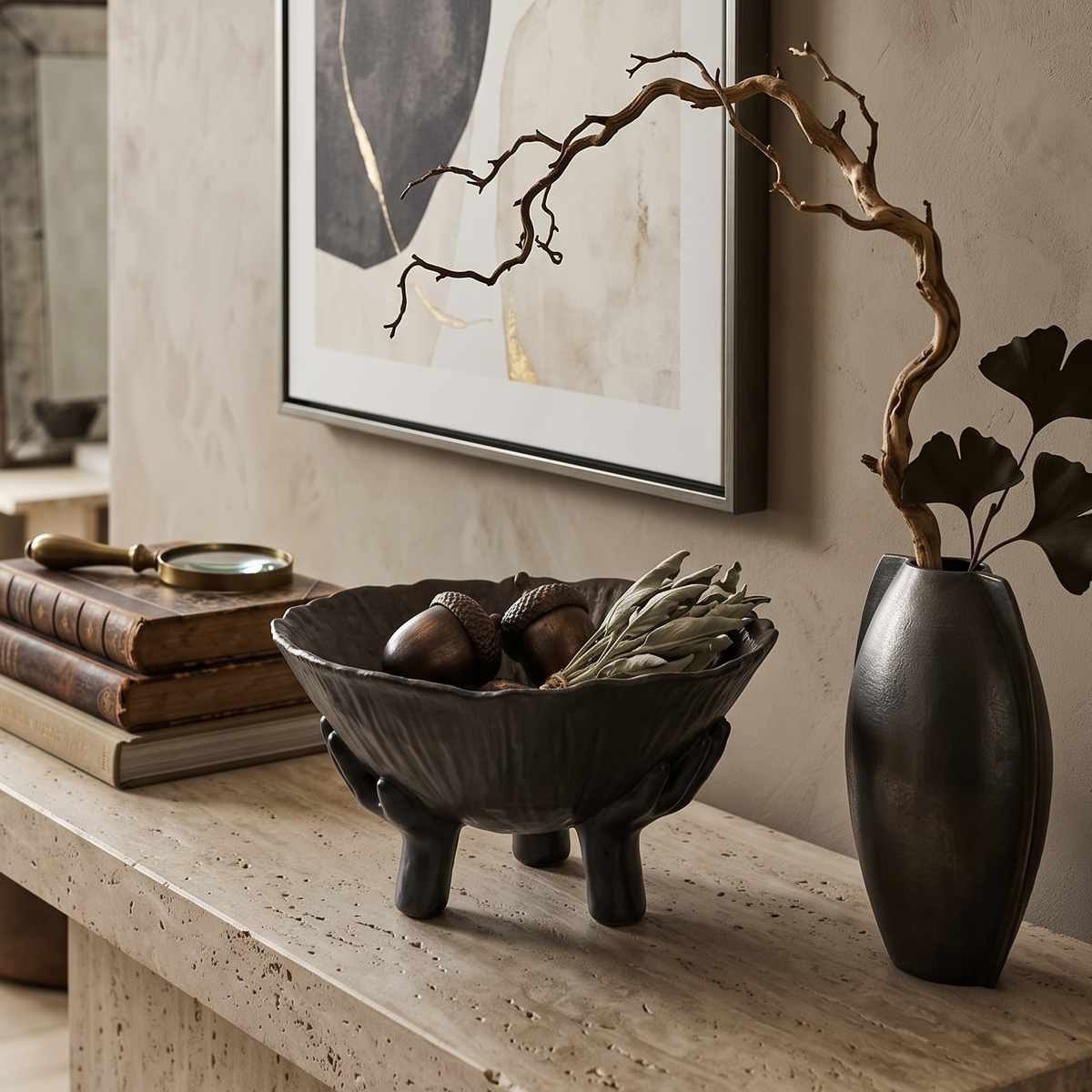 Bronze Tripod Decor Bowl