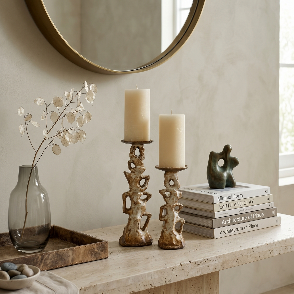 Coral Pillar Candle Stand