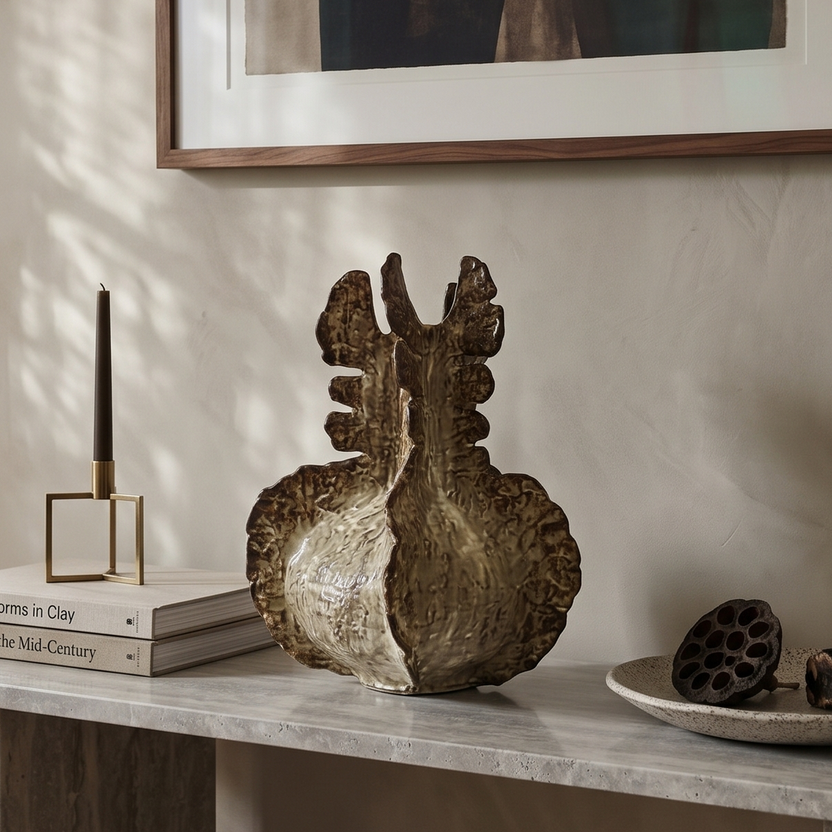 Coral Relic Sculpted Vase