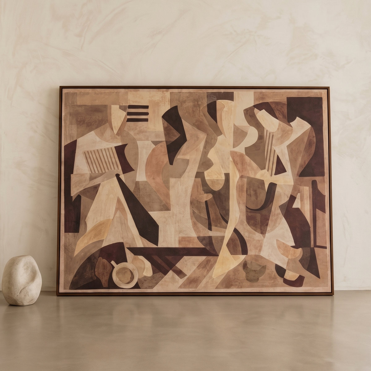 Cubist Reverie Textured Surface Canvas