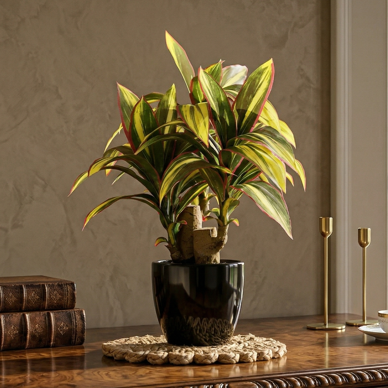 Dracaena Bonsai Ceramic Potted Plant