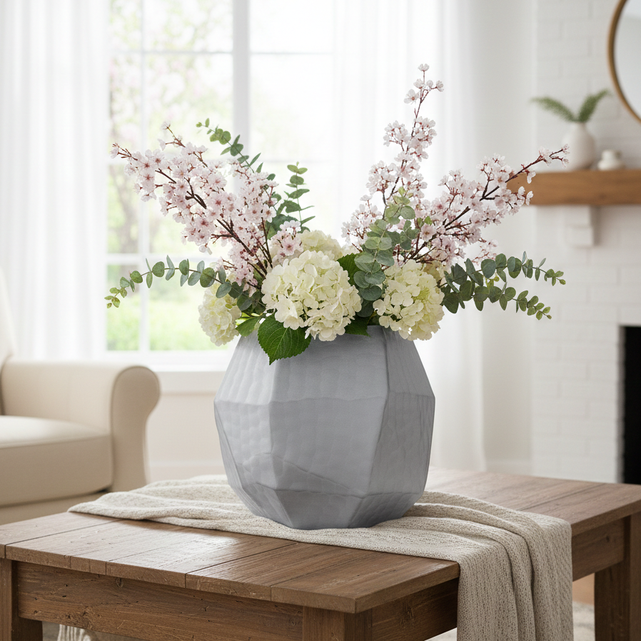 Contemporary Sculpted Black Glass Vase