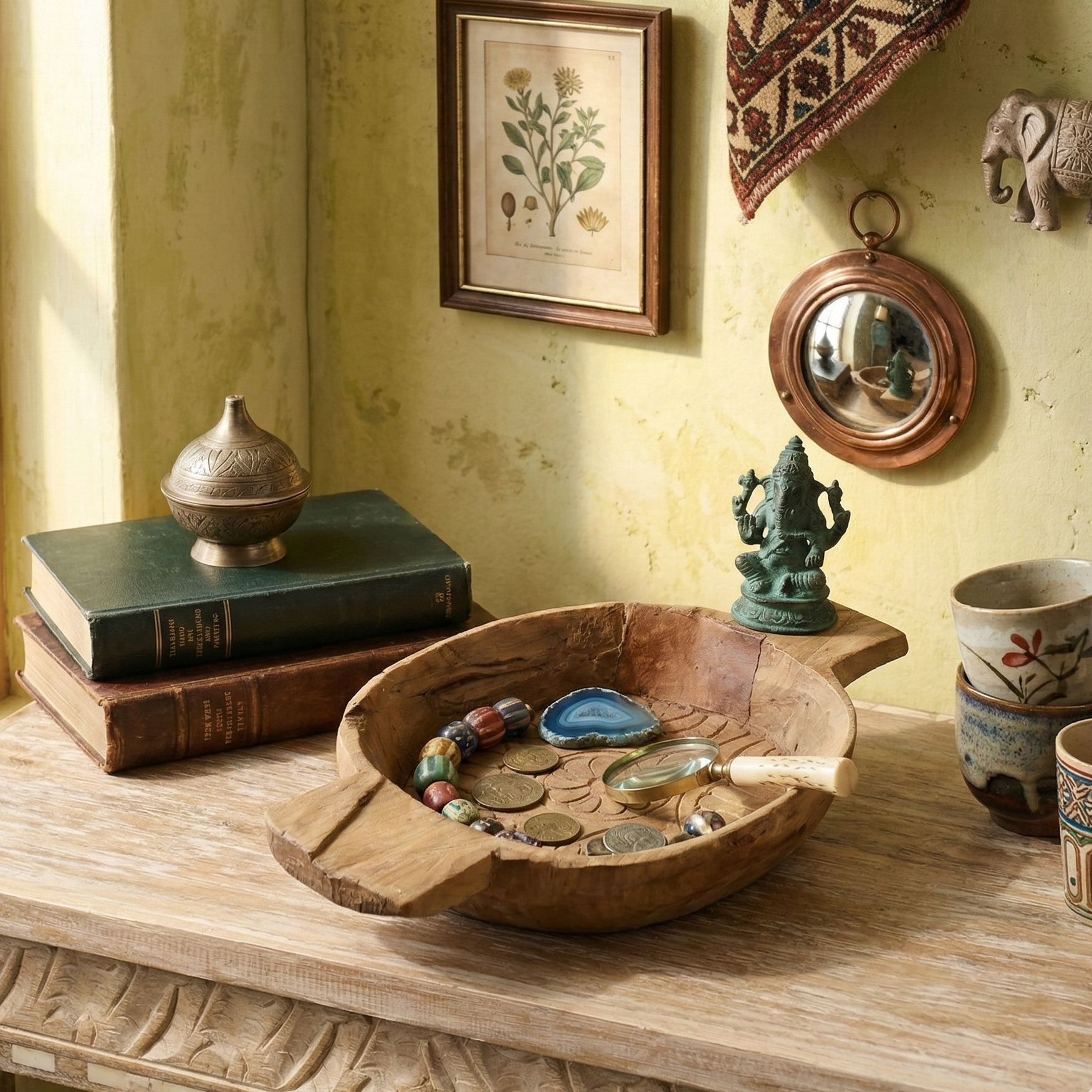 Assorted Antique Carved Wooden Tray (Single)