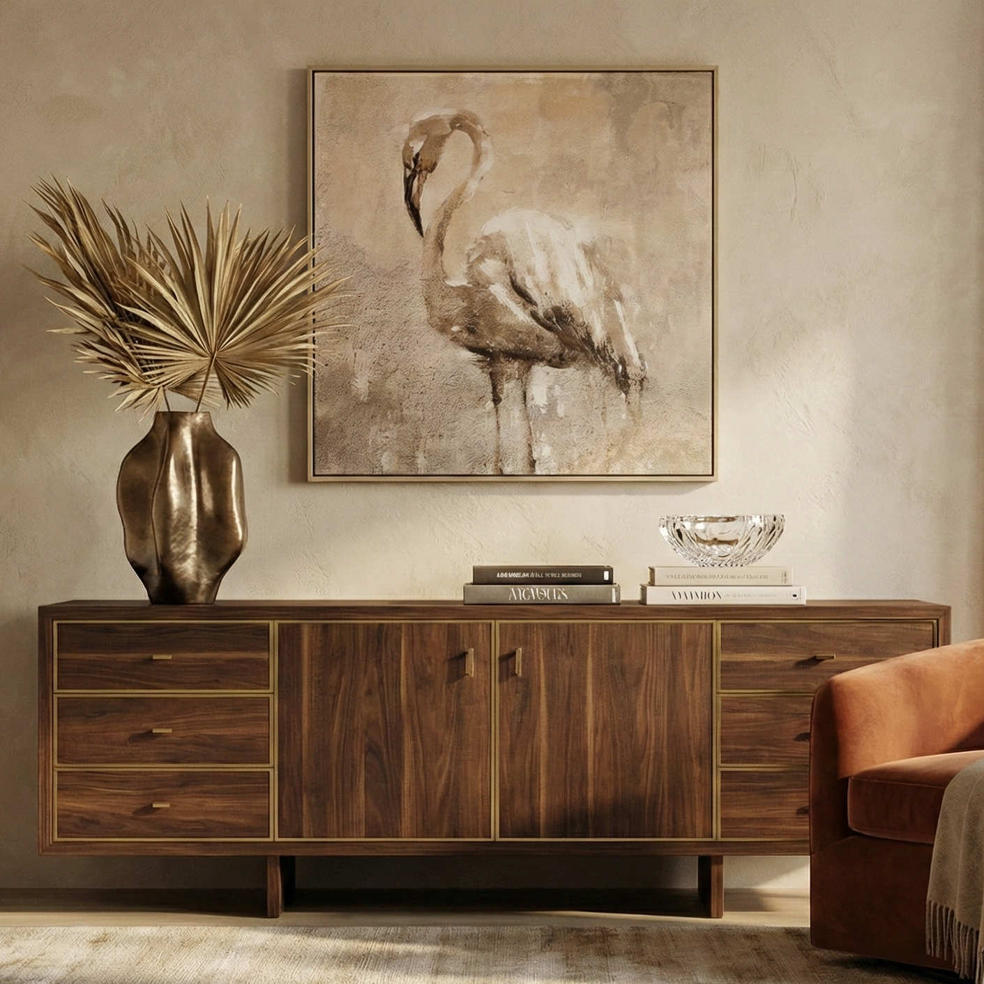 Textured Flamingo Reverie Canvas Art