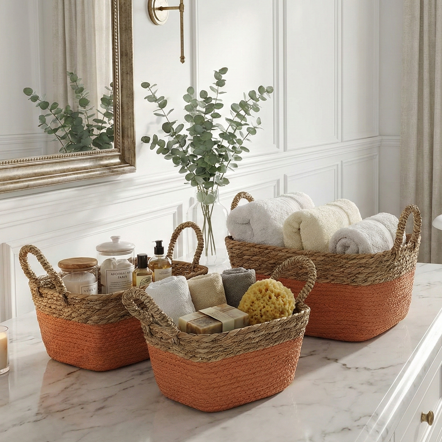 Coastal Braids Storage Bins - Pink (Set of 3)