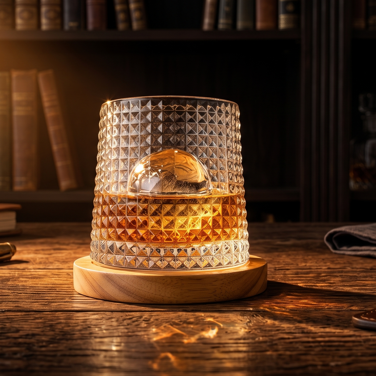The Mosaic Spinning Whiskey Glass with Coaster (Set of 4)