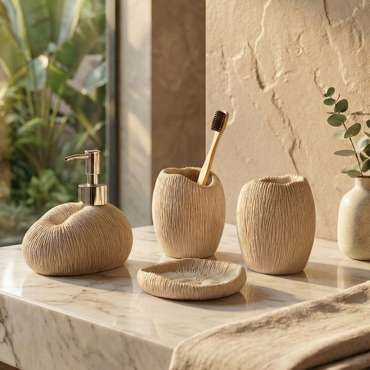 Coral Sands 4 Piece Bath Set (Beige)