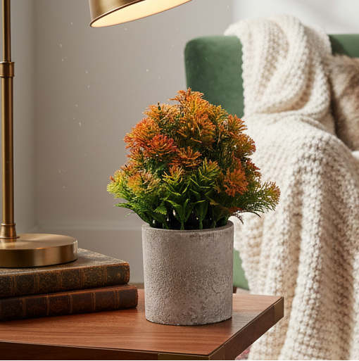 Red/Green Faux Bush Plant