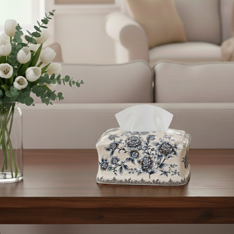 Blue Regal Ceramic Tissue Box