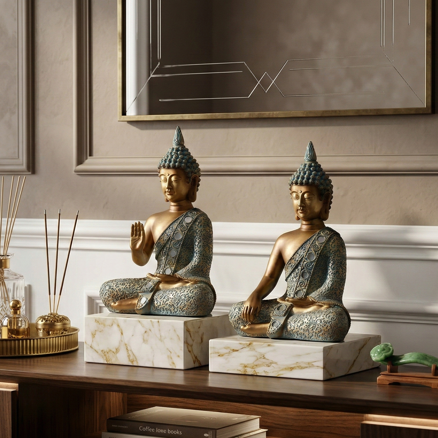 Turquoise Seated Buddha