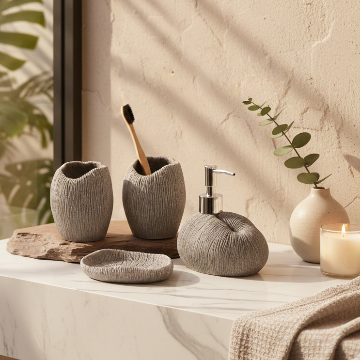 Coral Sands 4 Piece Bath Set (Grey)