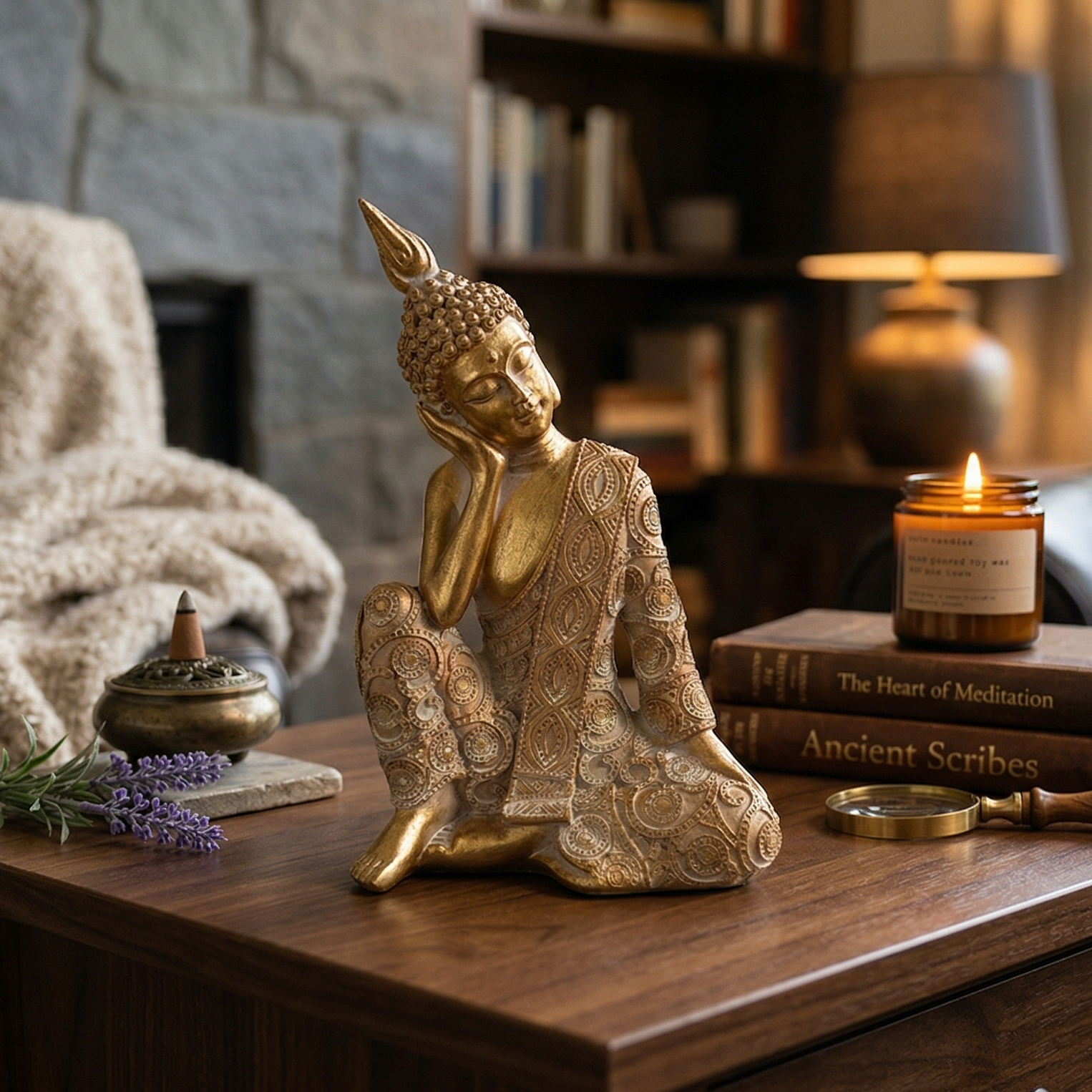 Gold Thinking Buddha