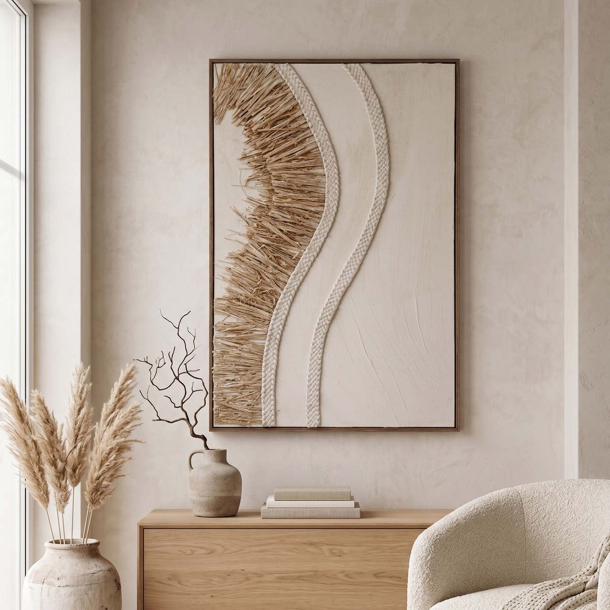 Golden Tide Straw Canvas Art