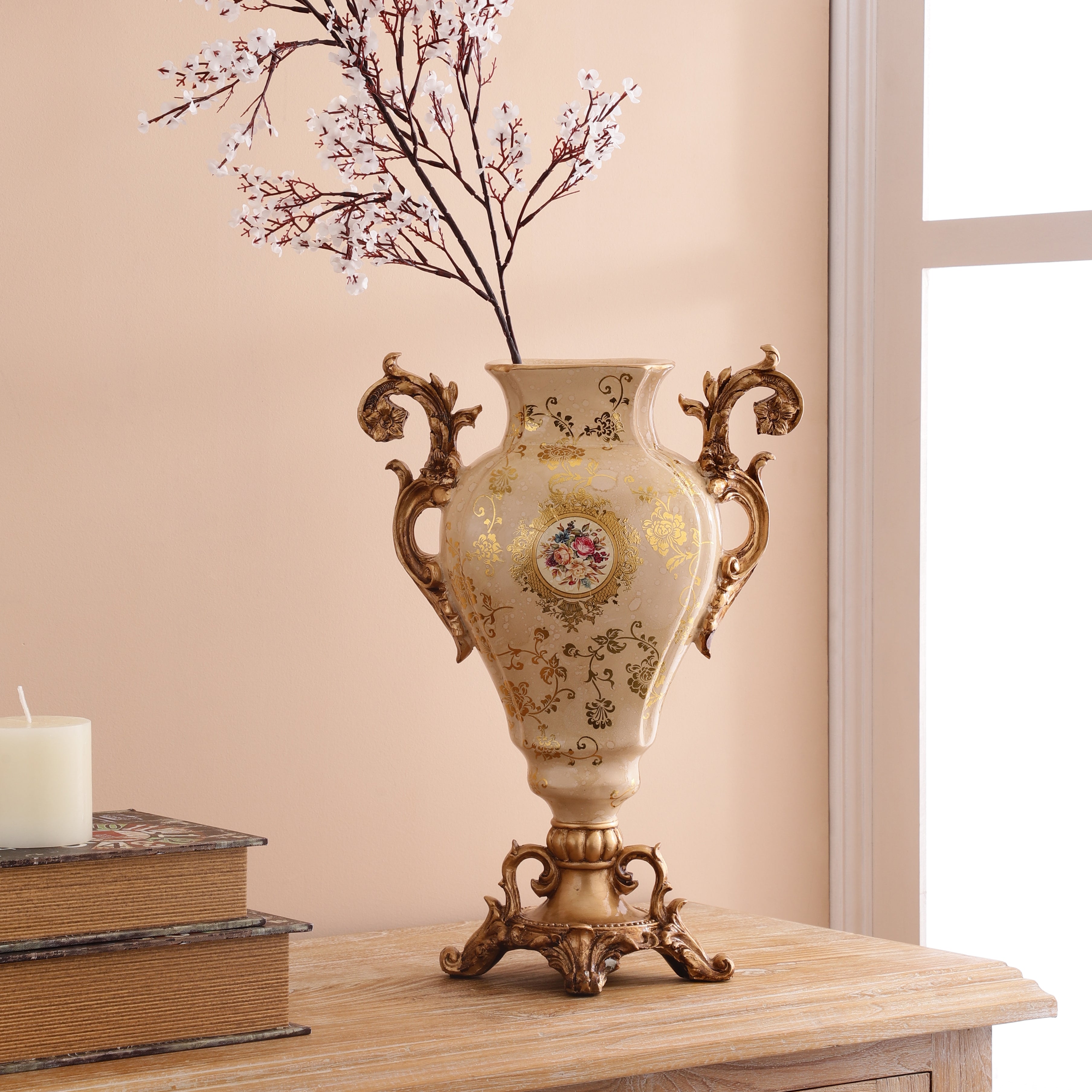 Regalia Gold and Cream Vase (Large)