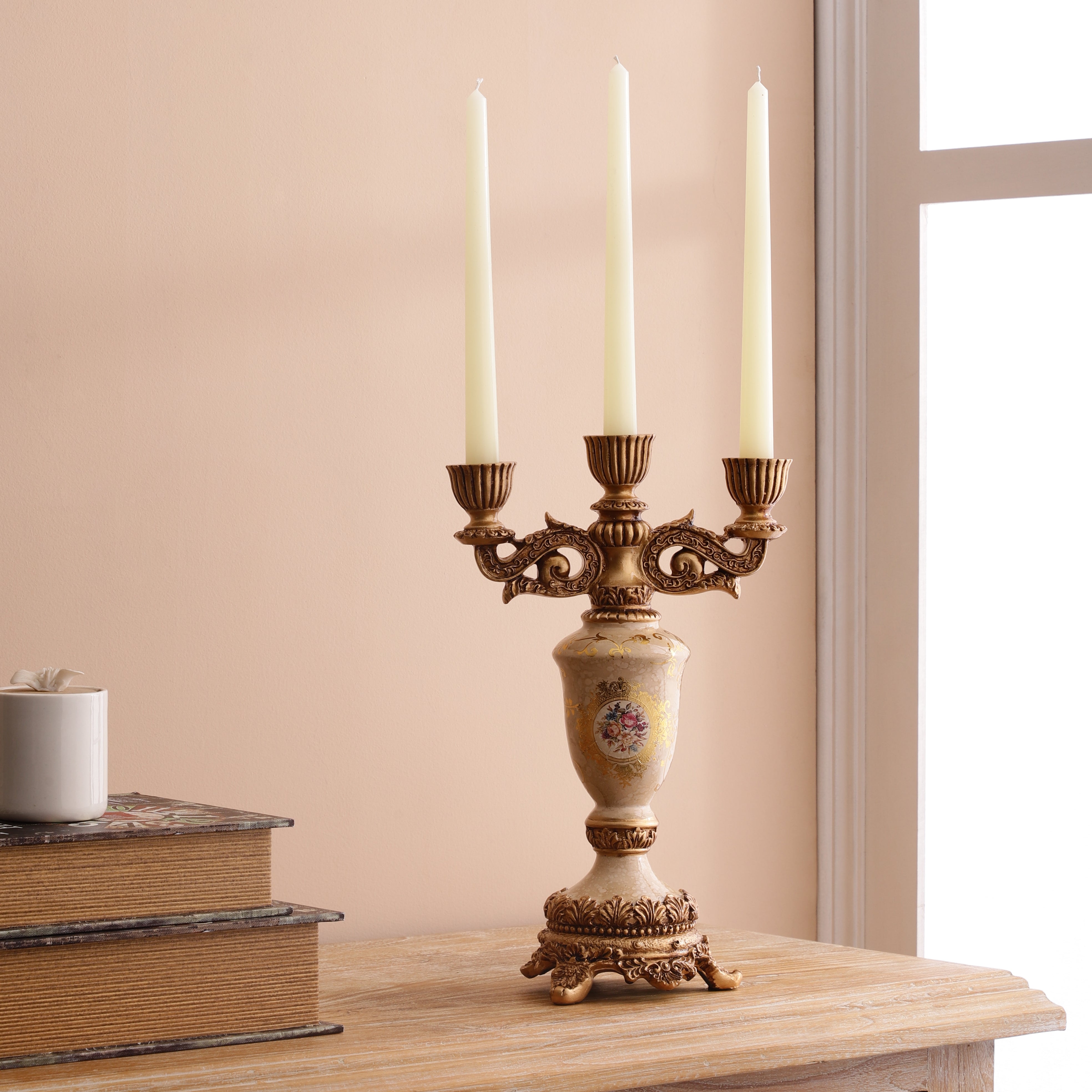 Regalia Gold and Cream Candle Stand