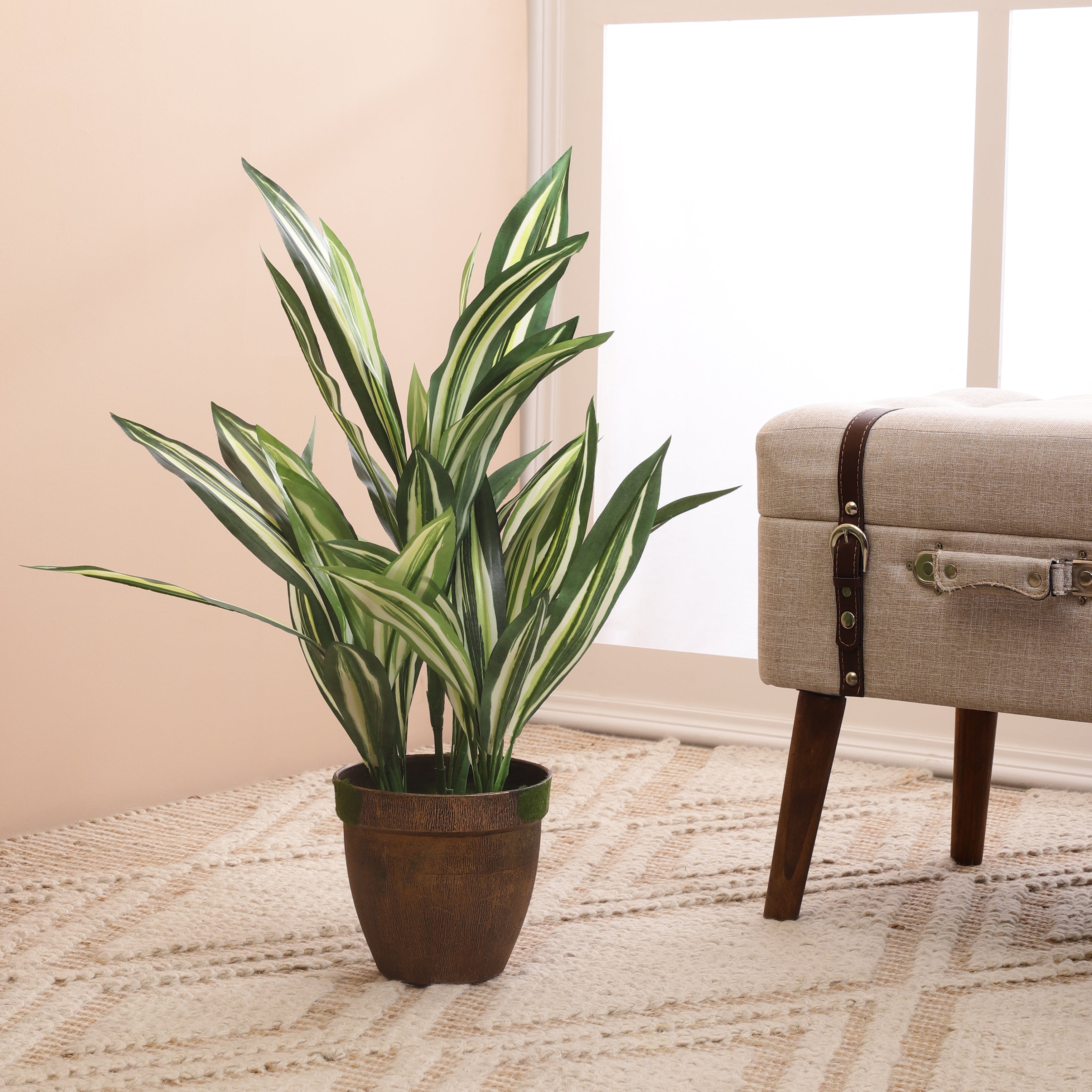 Striped Dracaena Faux Plant