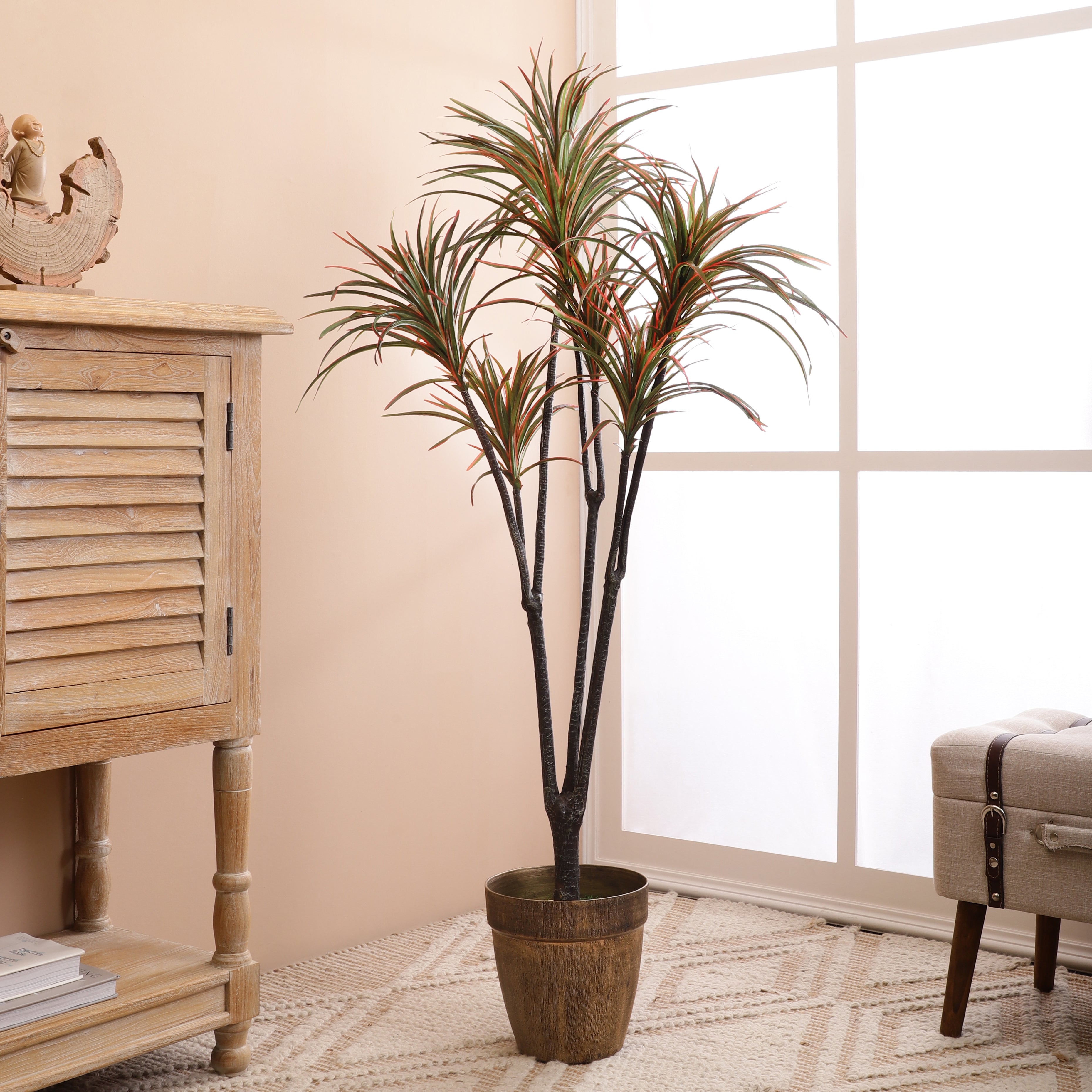 Yucca Faux Plant (Red/Green)