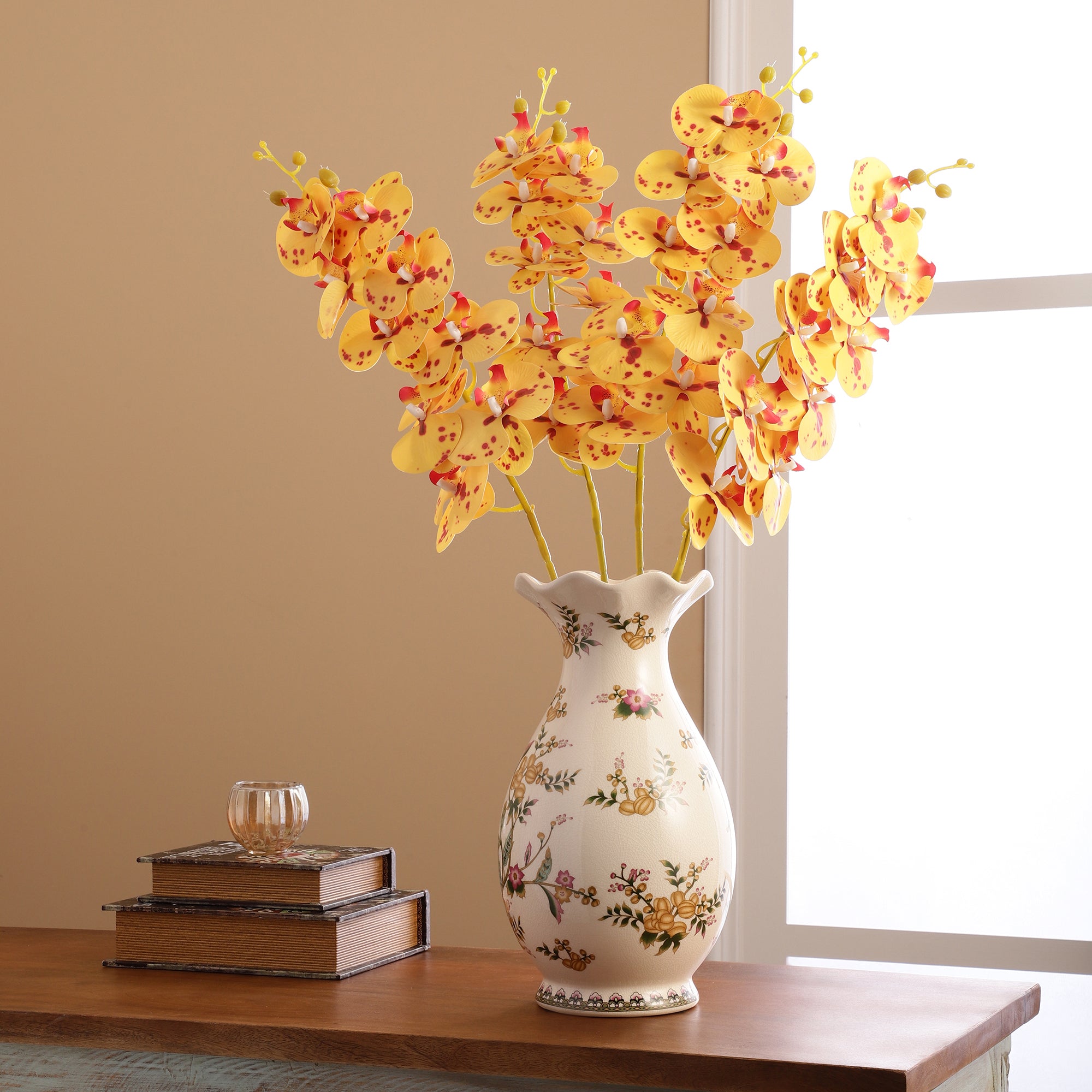 Yellow Phalaenopsis Faux Flower Stick (Single)