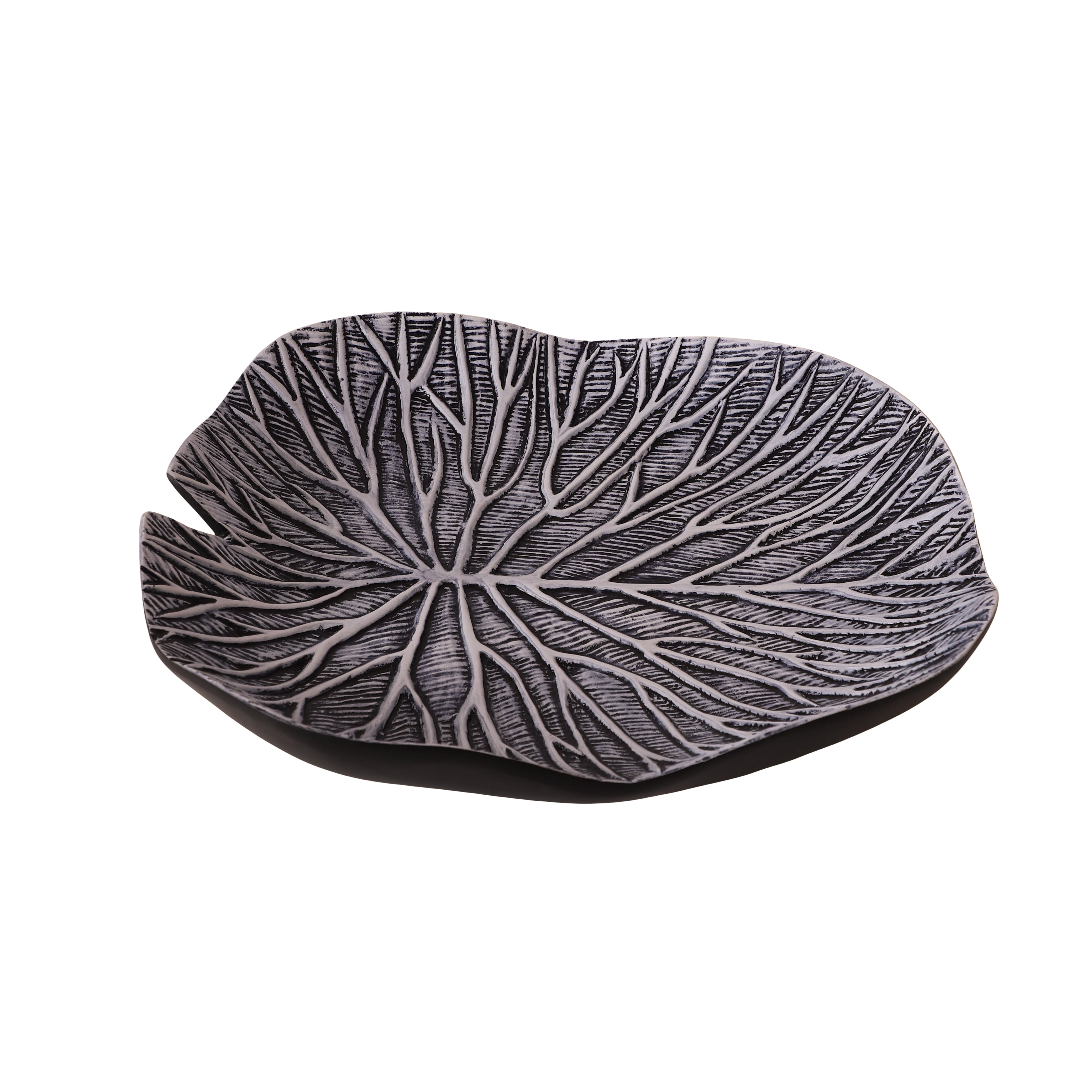 Palmera Leaf Platter Table Accent (Black)