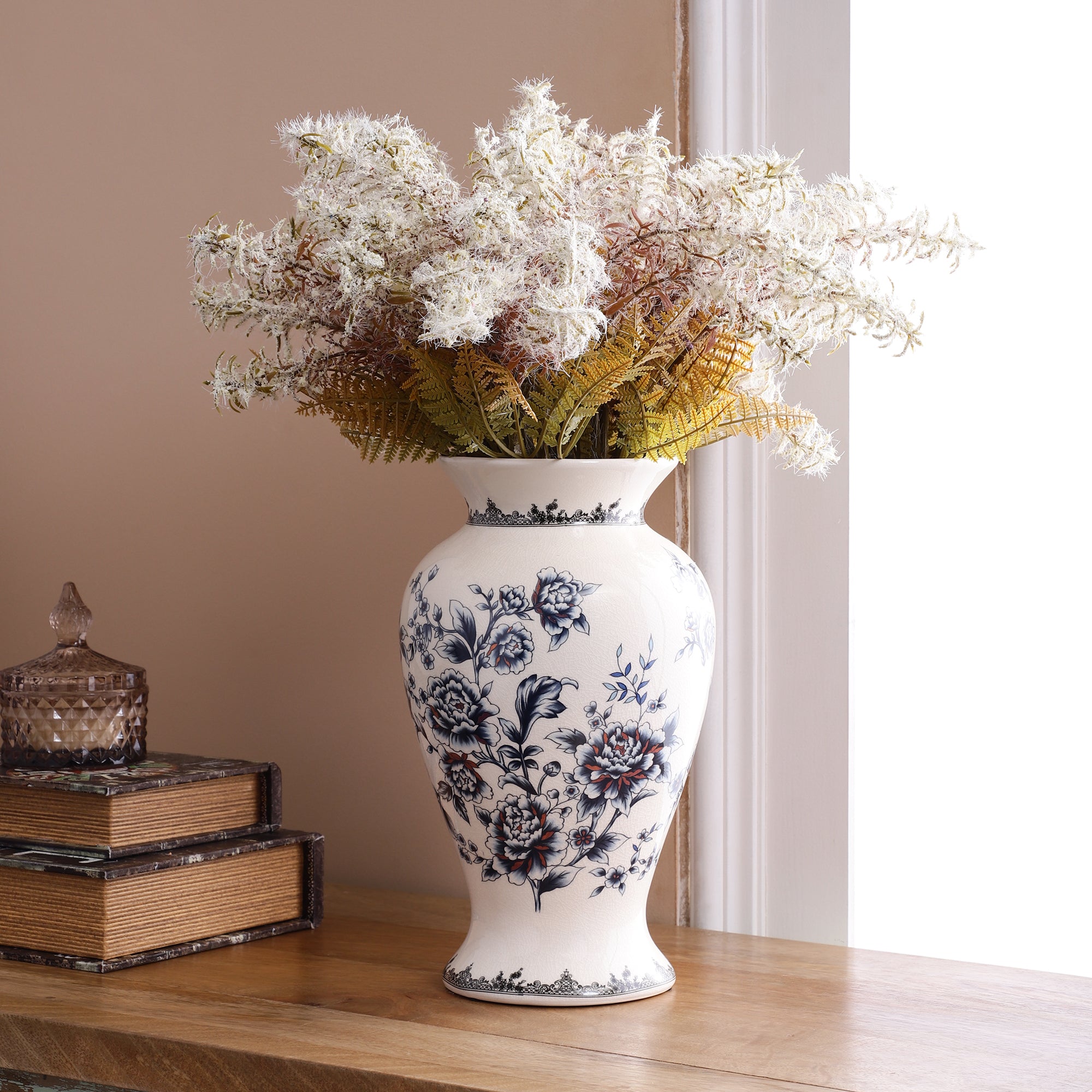 Cream Feather Fern Bunch (Single)