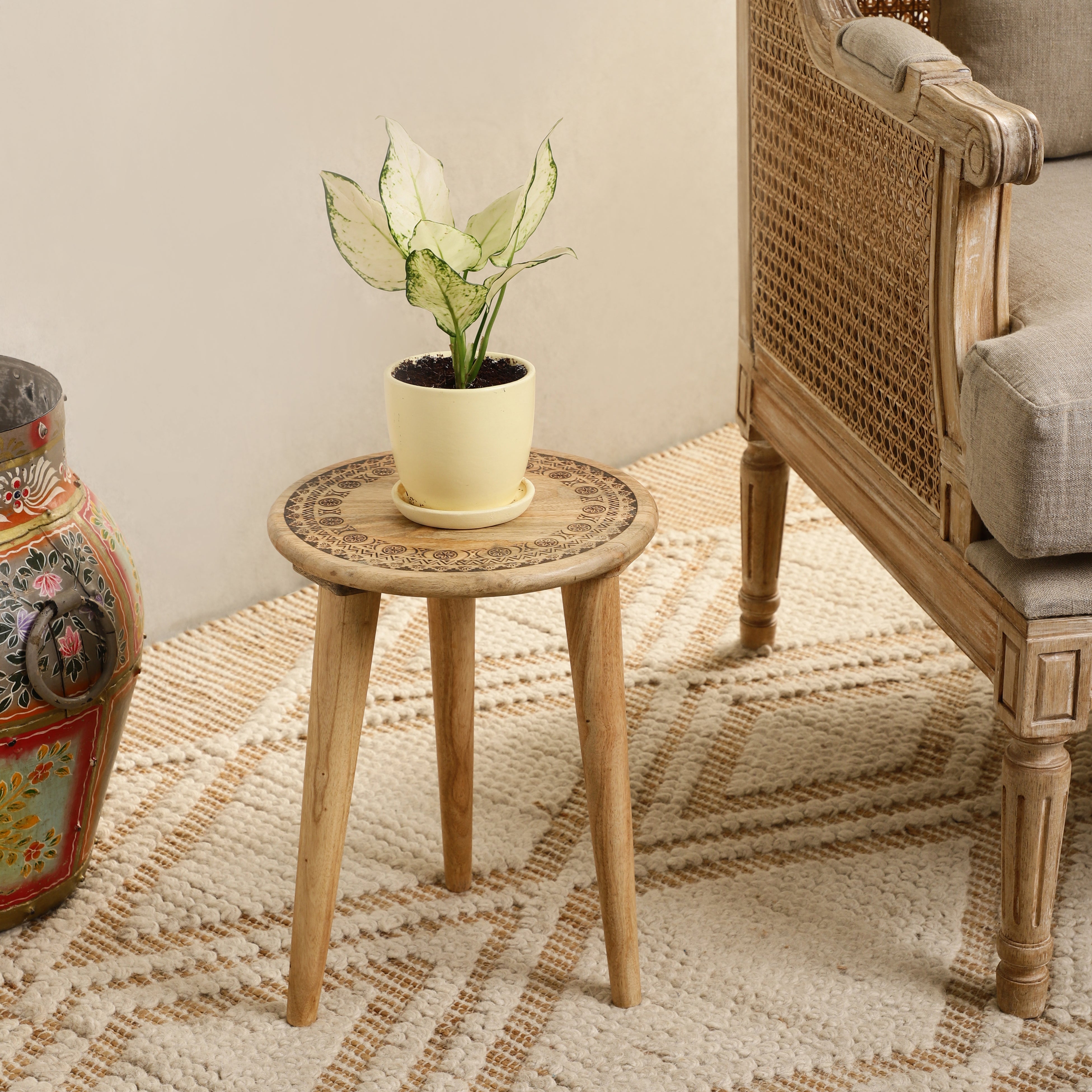 Round Wooden Table/Stool