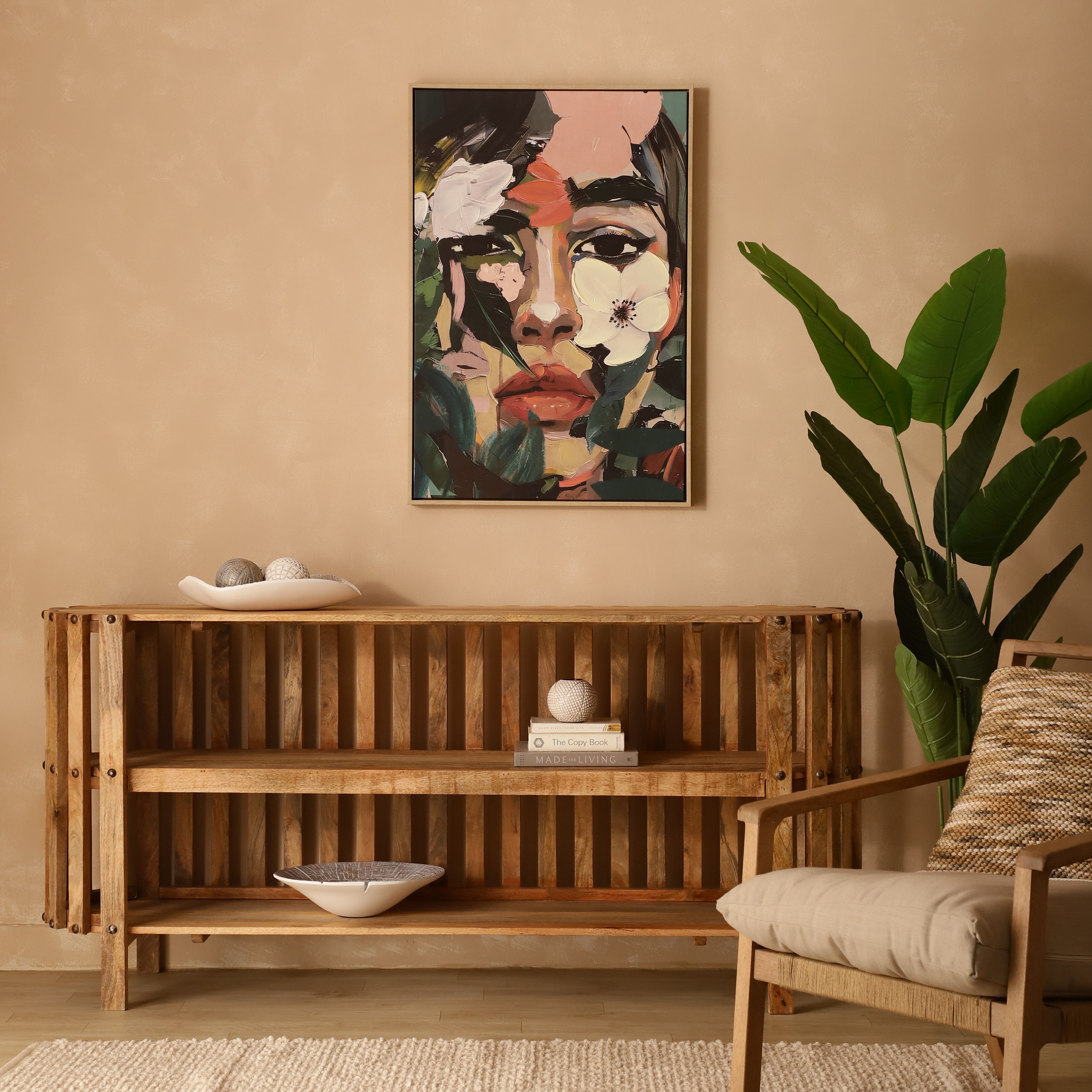 Floral Veil Hand-Painted Canvas Art