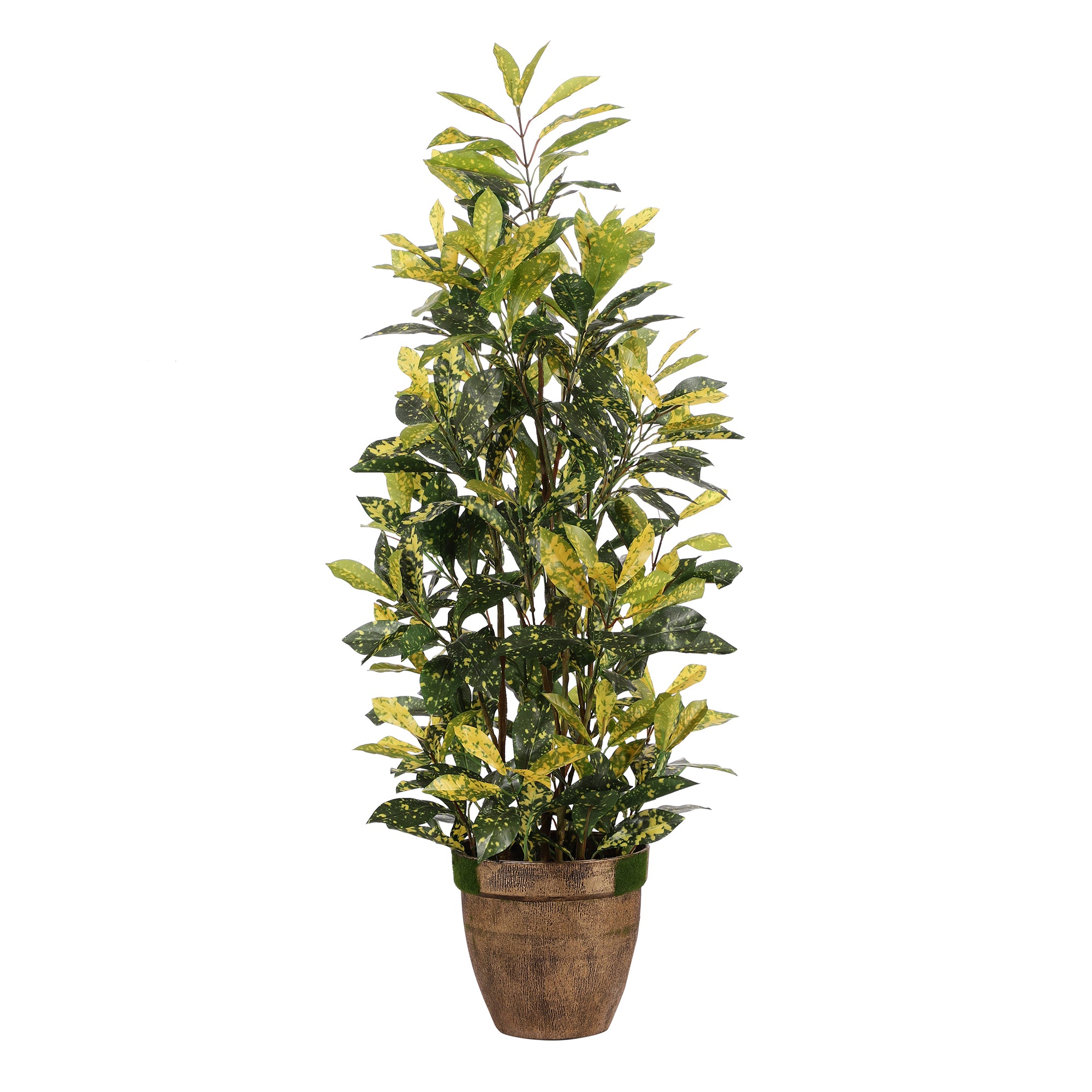 Yellow Freckles Faux Japanese Aucuba with Pot