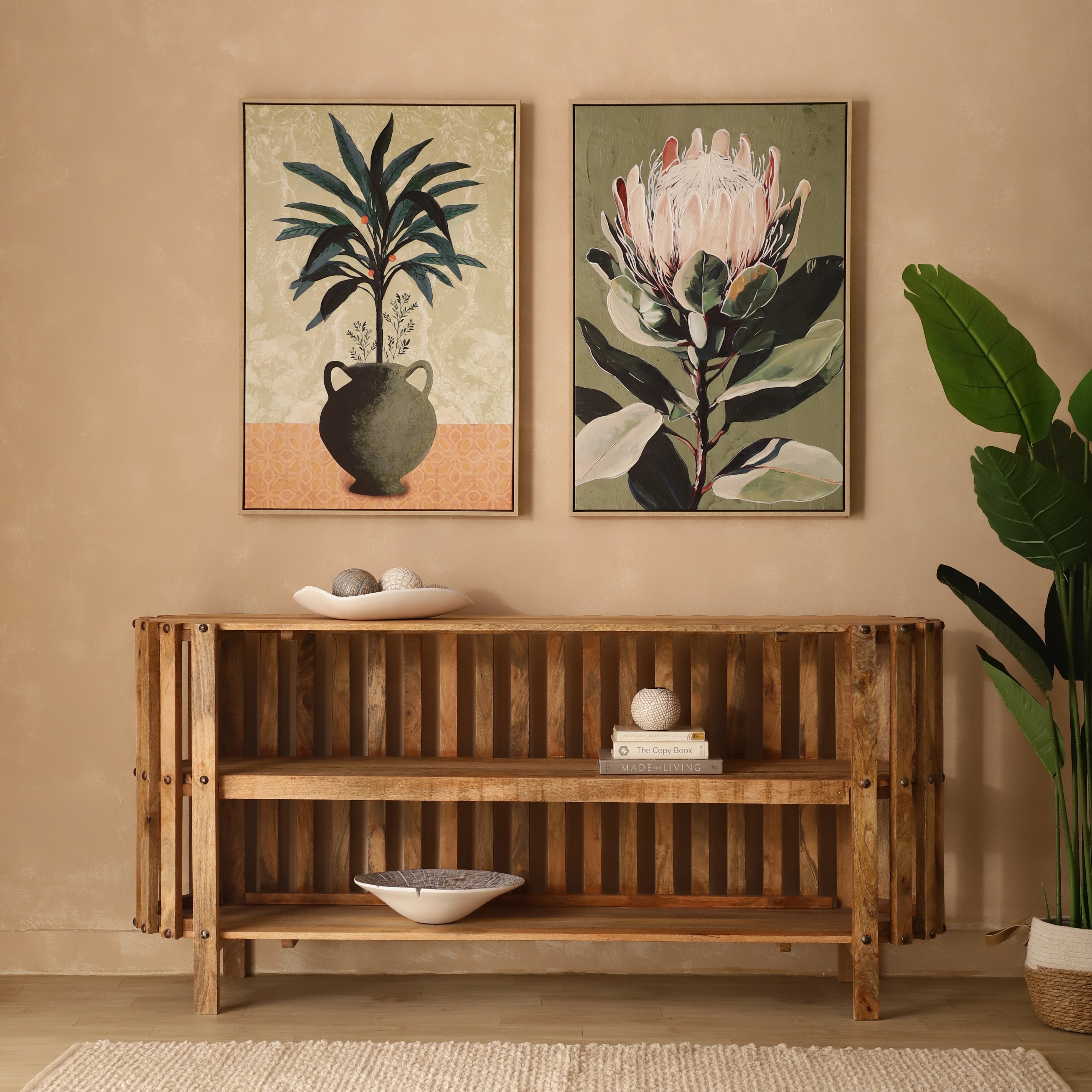 Botanical Harmony Framed Canvas Art (Set of 2)
