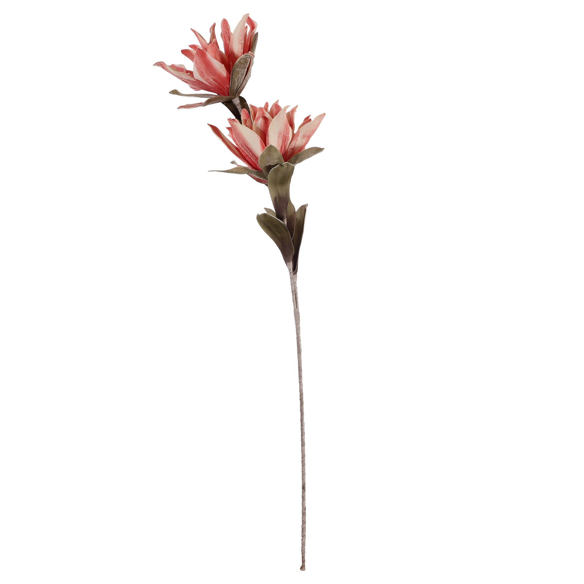 Pink Red Magnolia Faux Flower Stick (Single)