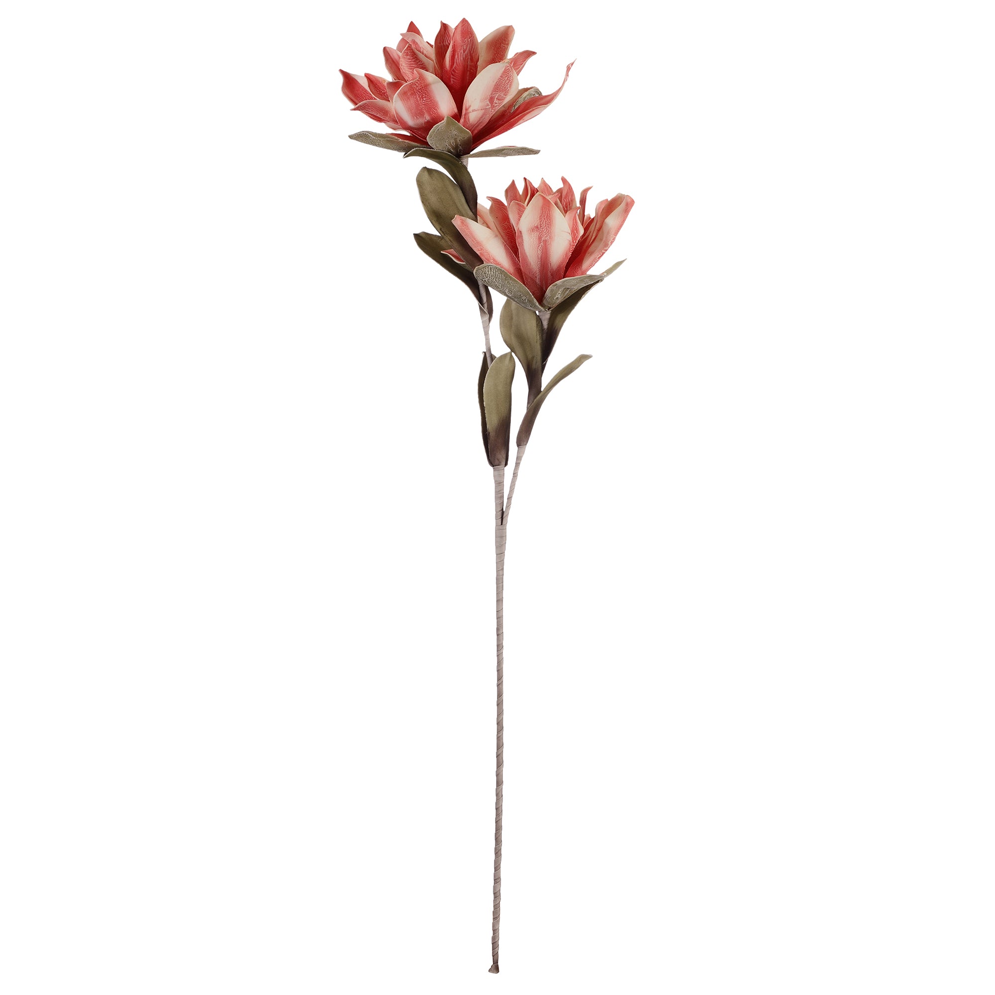 Pink Red Magnolia Faux Flower Stick (Single)