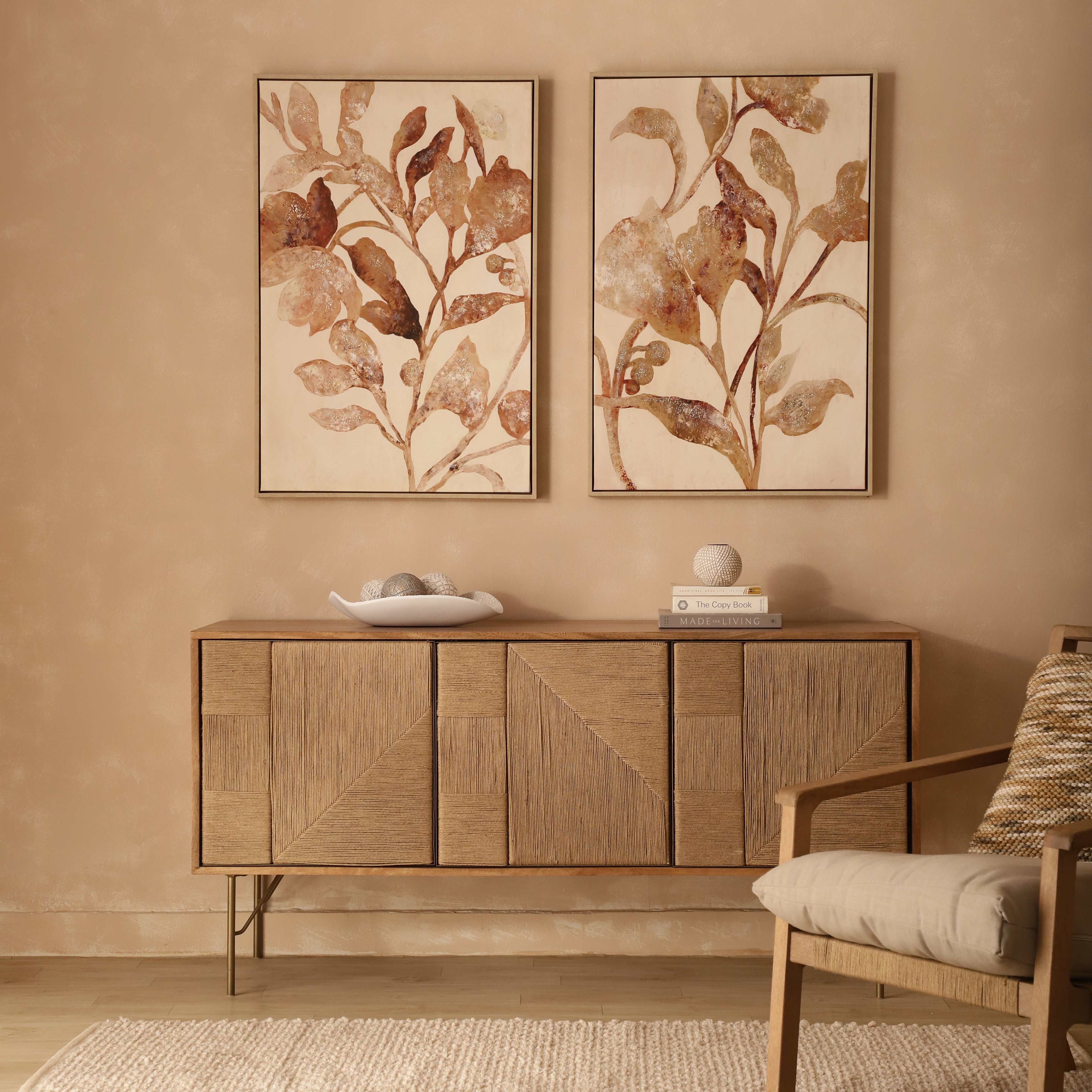 Earthen Bloom Framed Canvas Art (Set of 2)