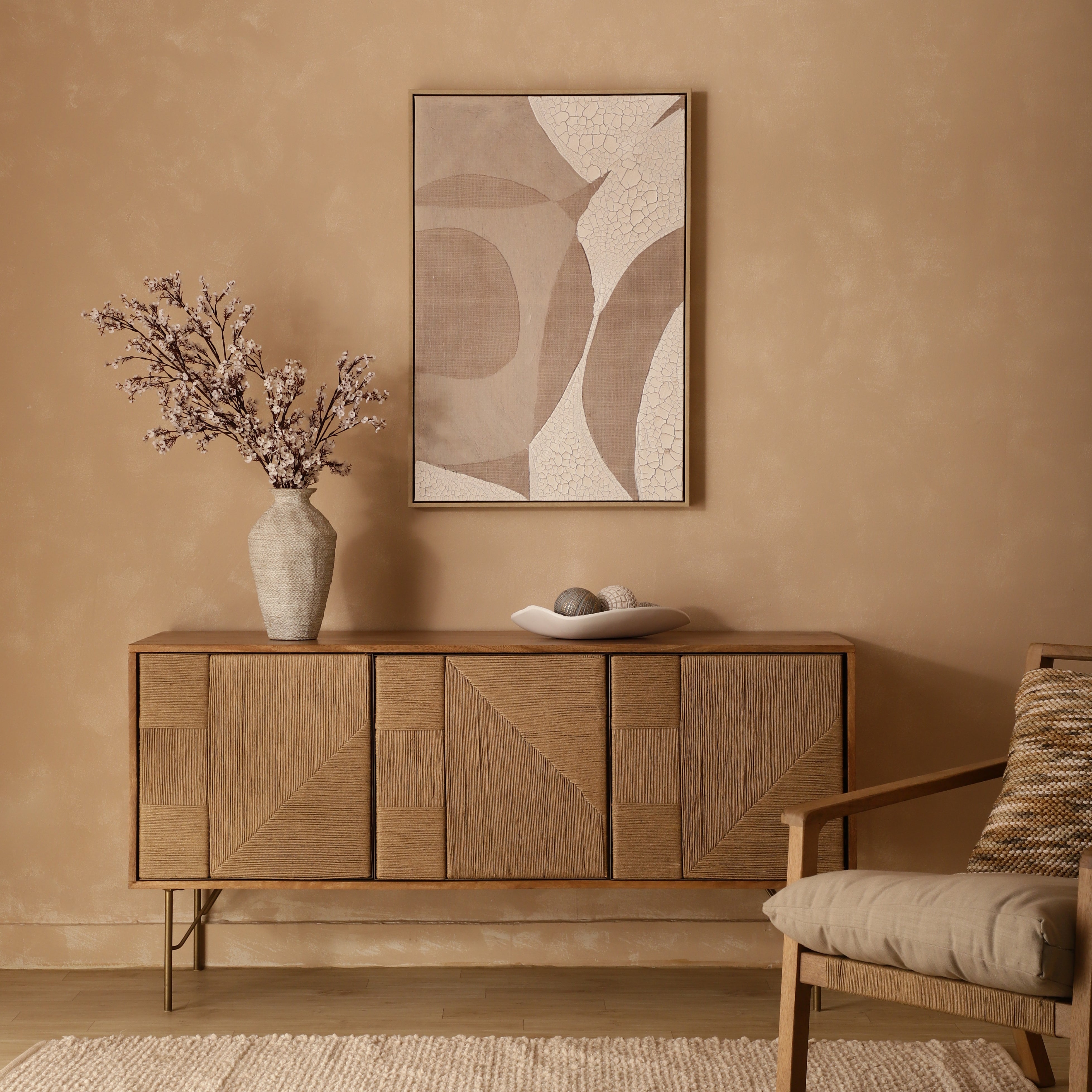 Oil Hand-Painted Crack Finish Canvas Wall Art