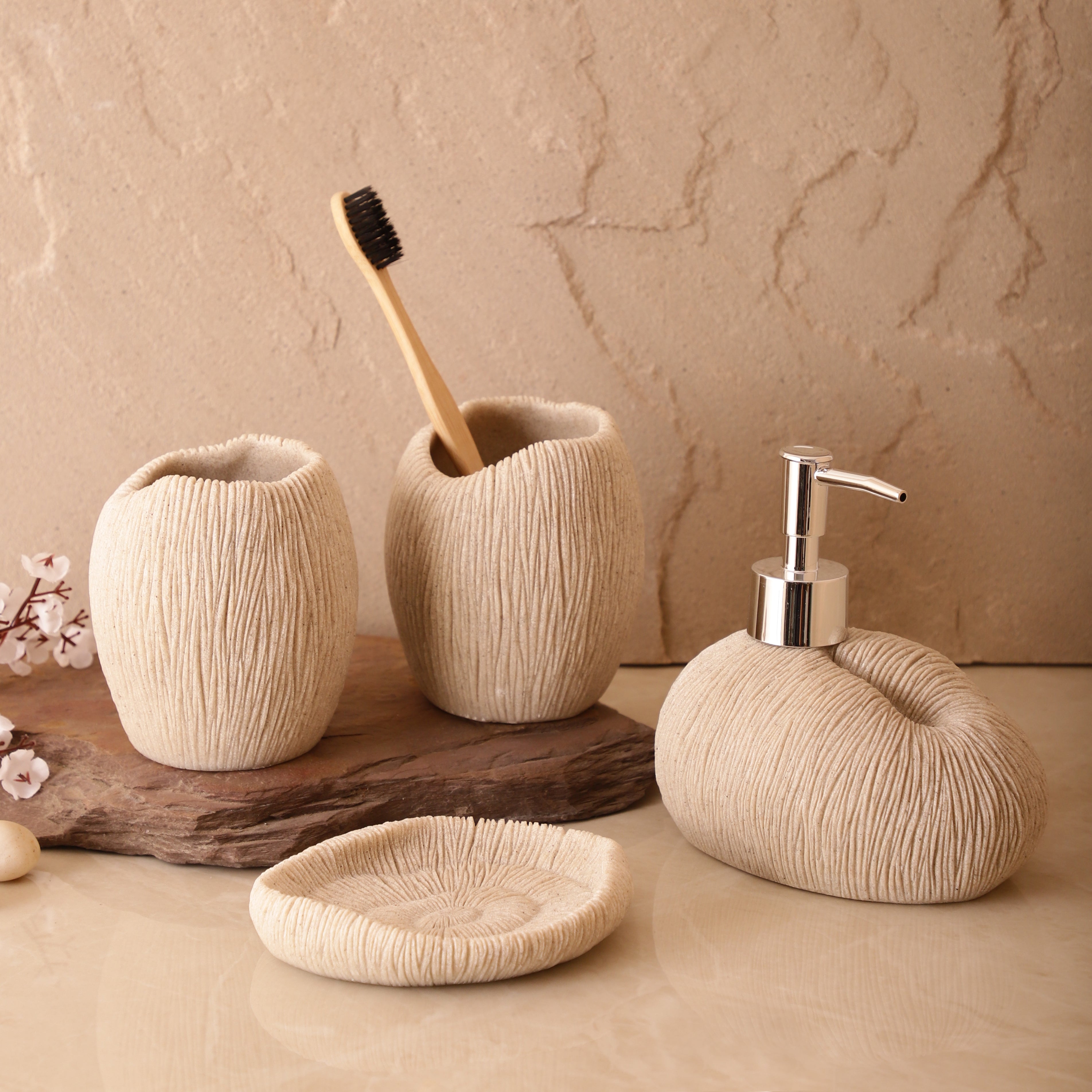 Coral Sands 4 Piece Bath Set (Beige)