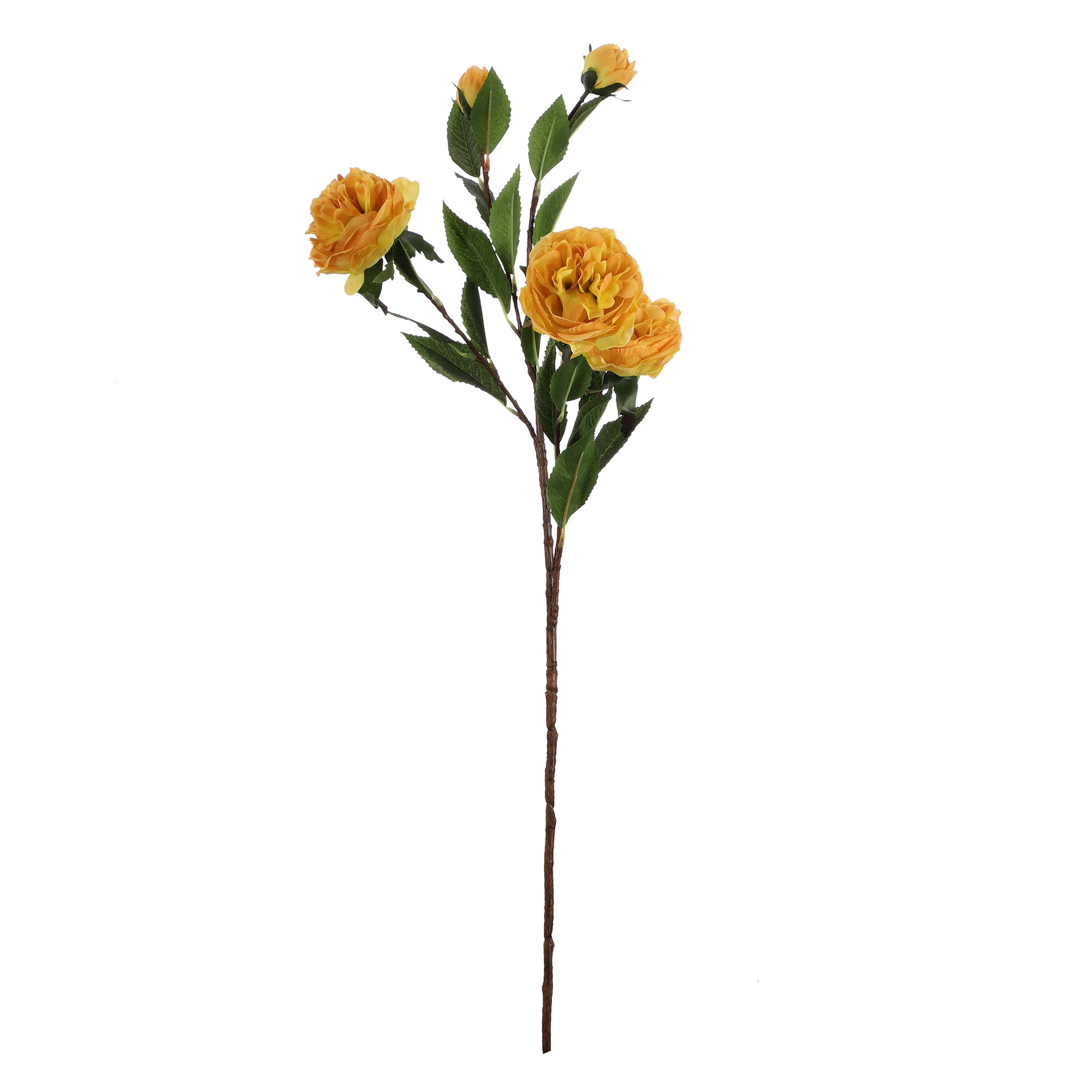 Sunshine Yellow Rose Faux Flower Stick (Single)