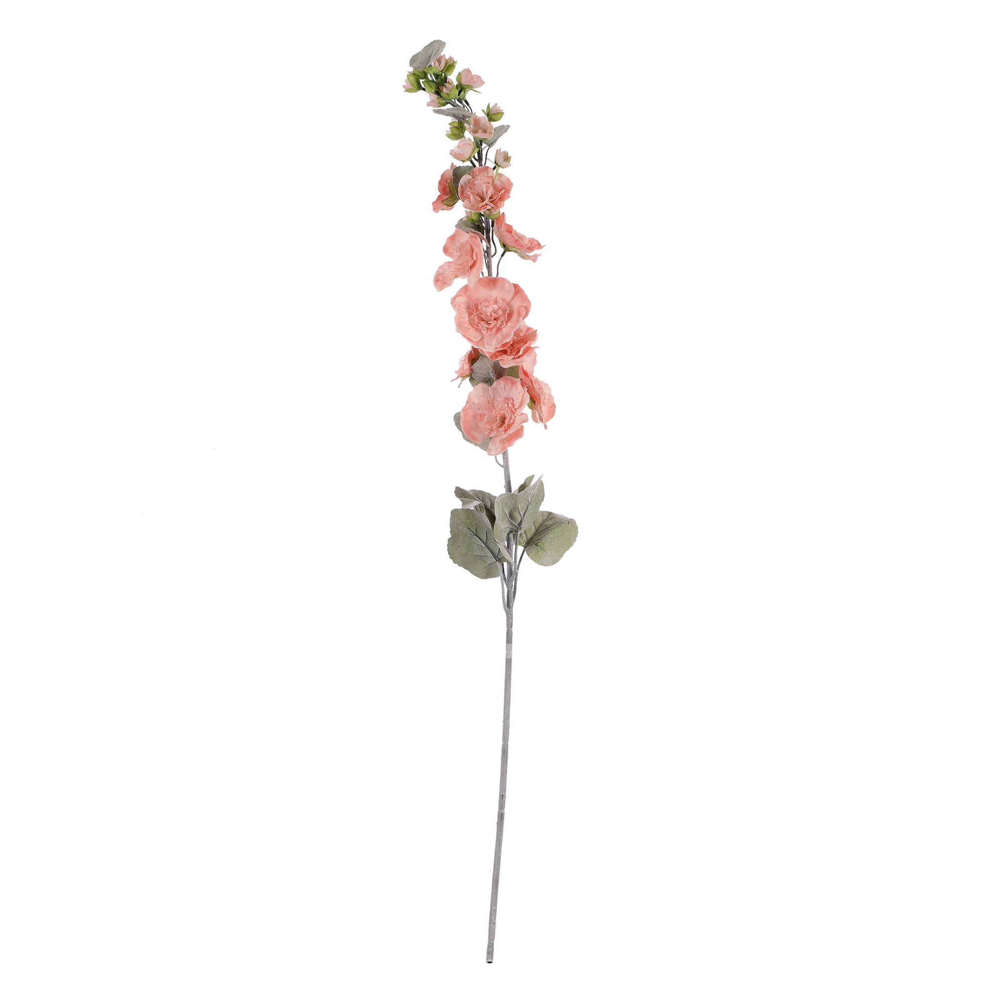 Blush Pink Hollyhock Faux Flower Stick (Single)
