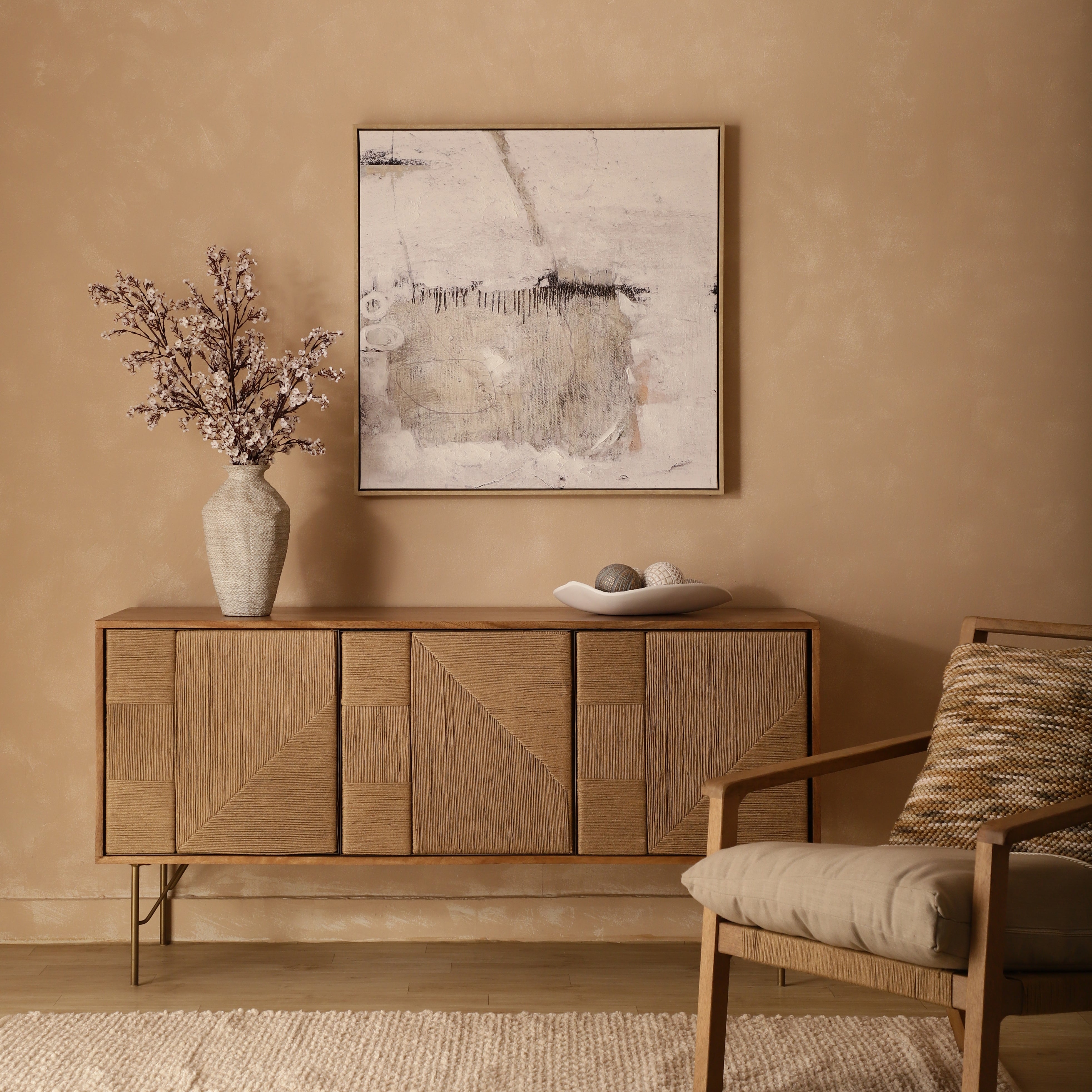 Textured Abstraction Oil-Painted Canvas Art