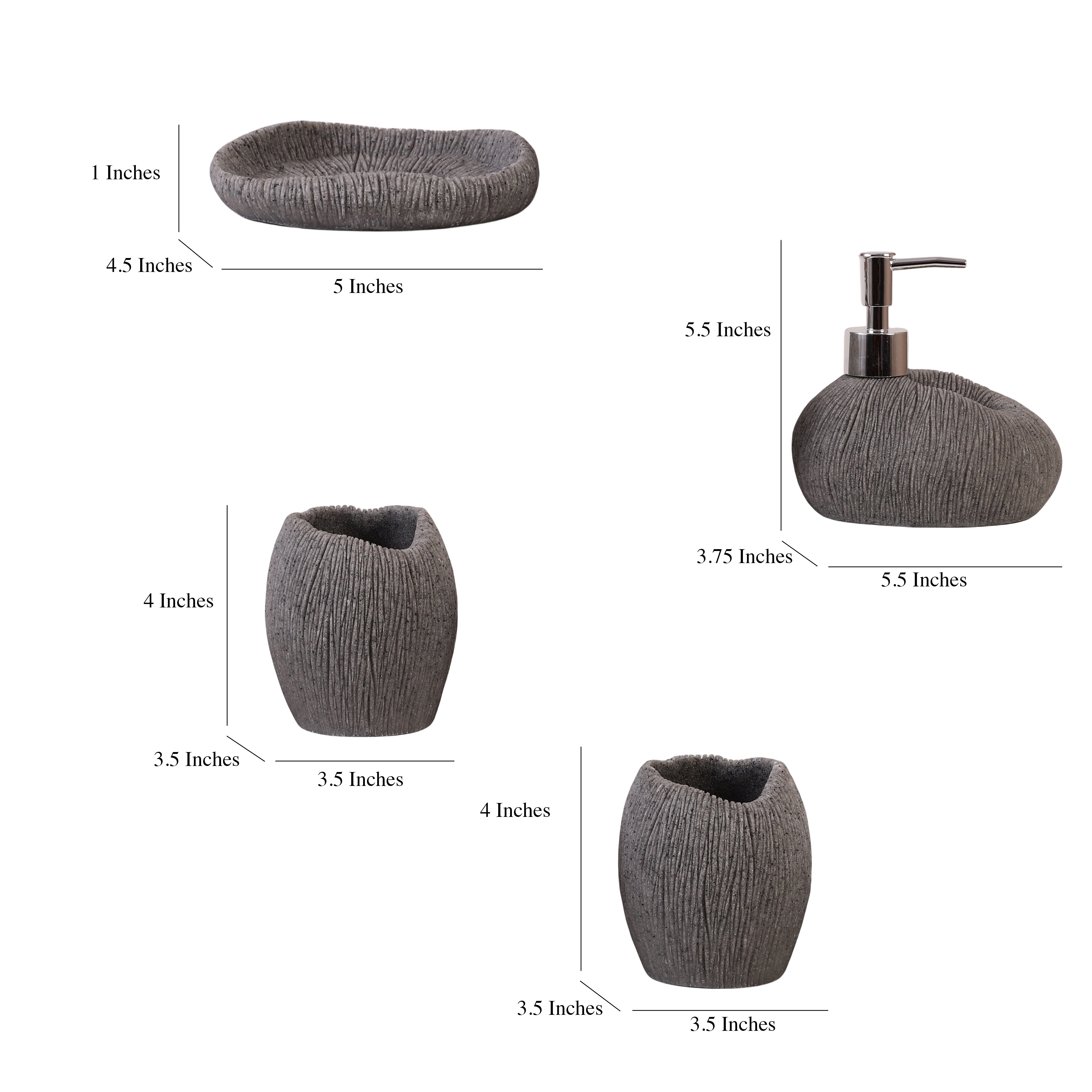 Coral Sands 4 Piece Bath Set (Grey)