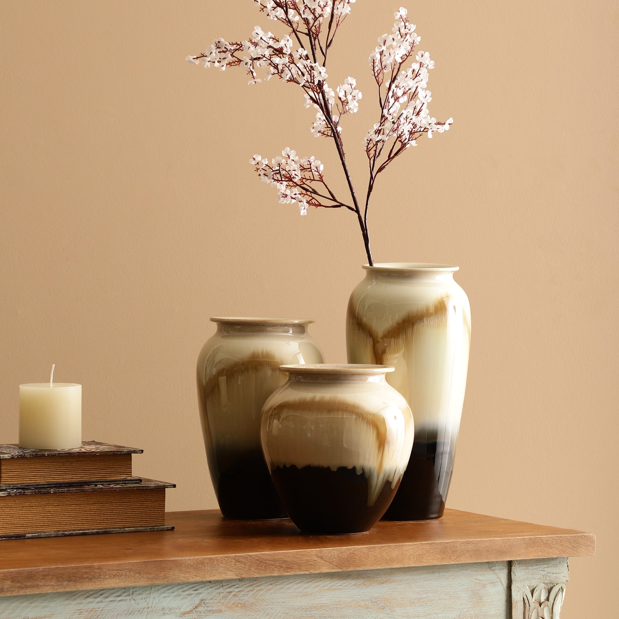 Blue/Brown Shaded Ceramic Vase (Single)